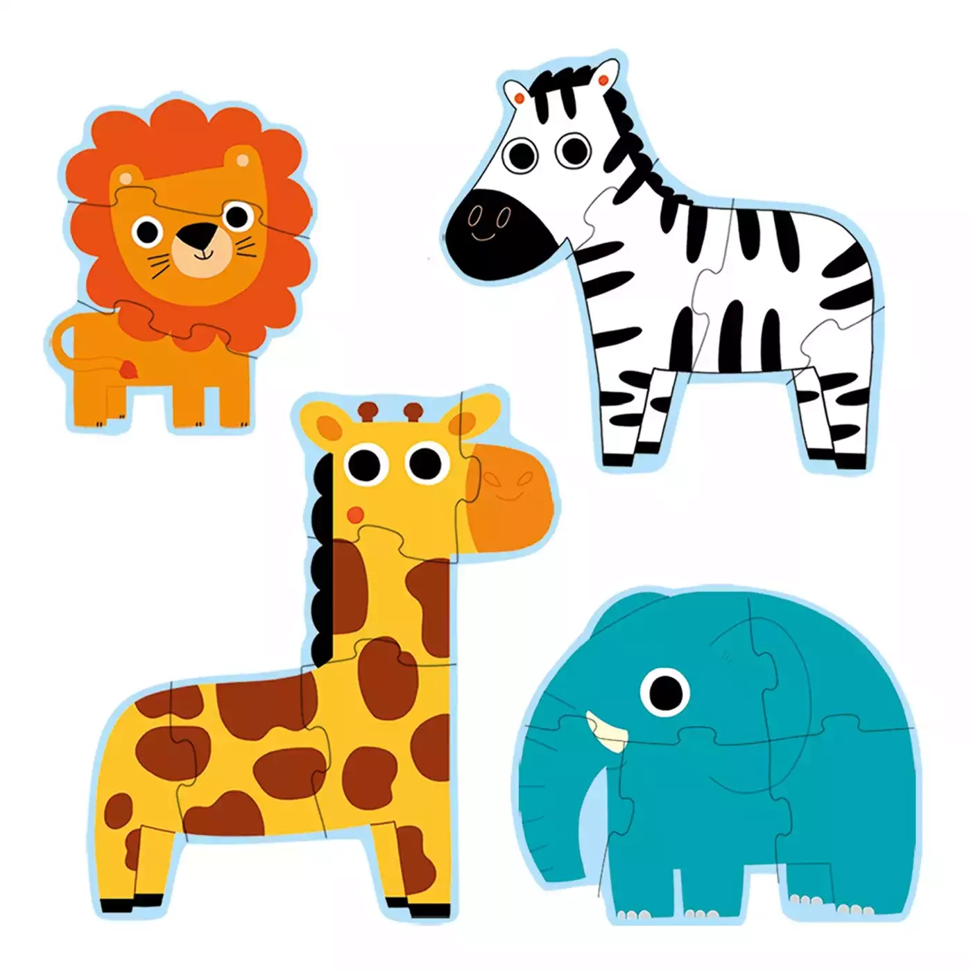 Puzzle, DJECO, Mehrfarbig – Besonderheit: 4 Puzzles mit unterschiedlich vielen Teilen