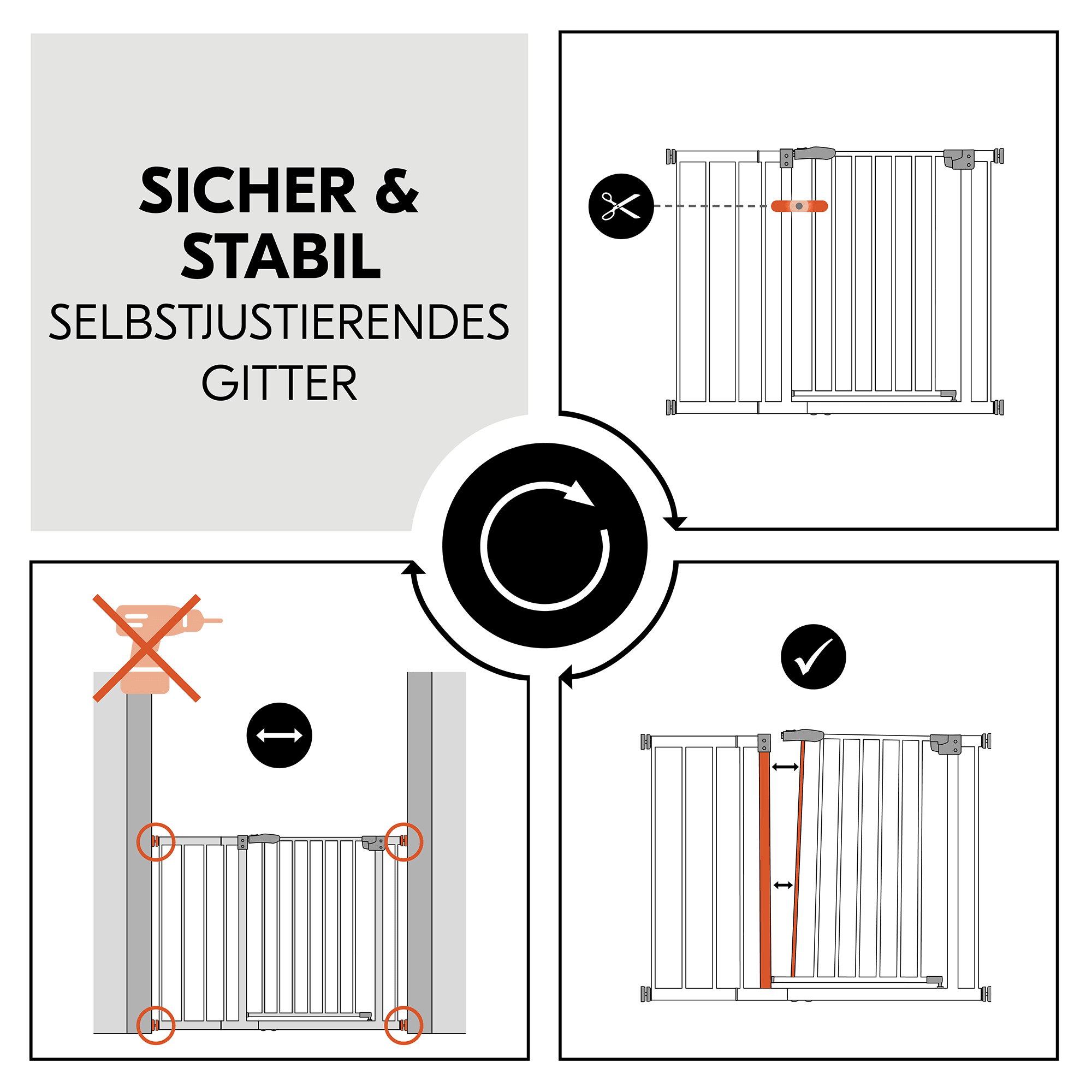 Tür- & Treppenschutzgitter, hauck, Weiß – Produktansicht