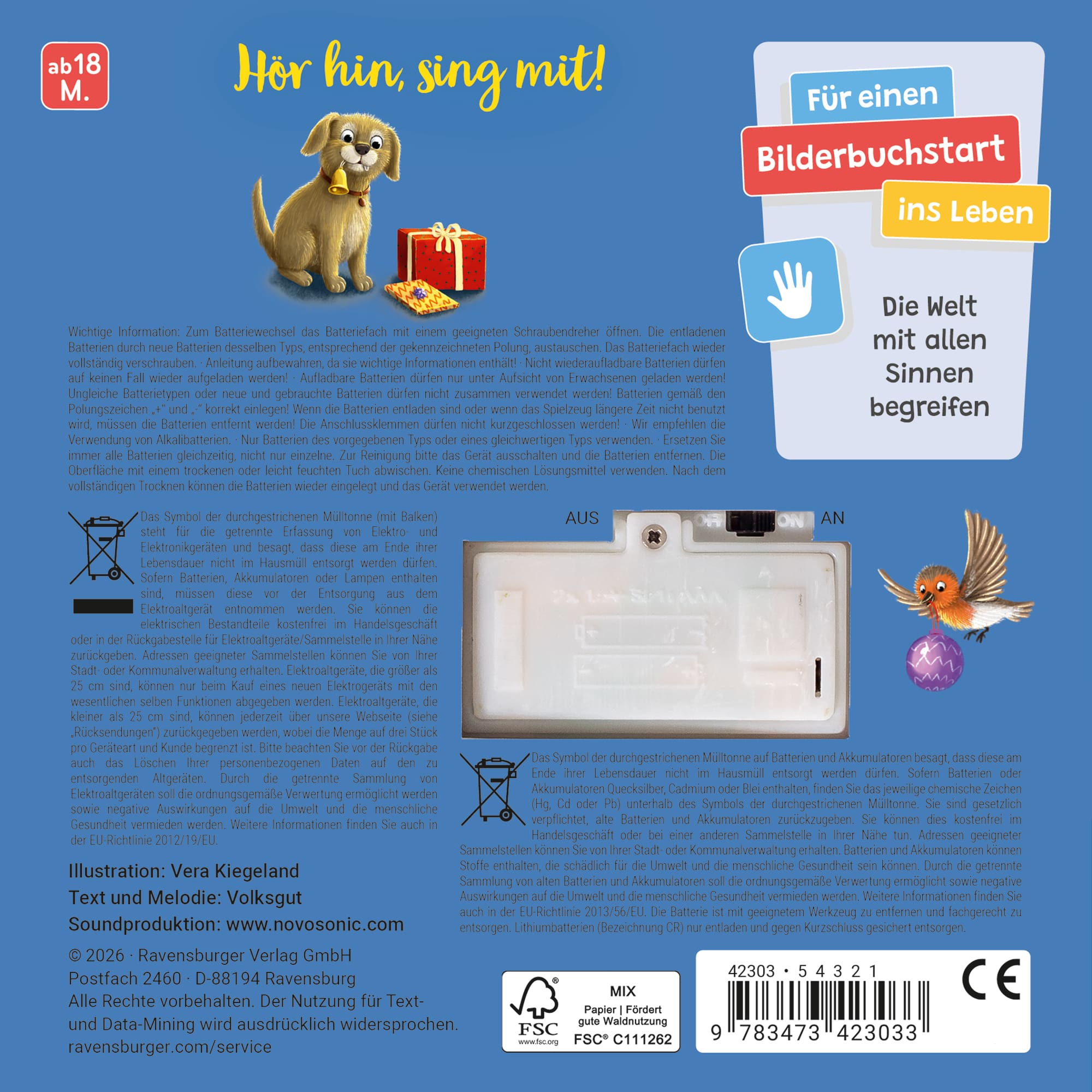 Soundbücher, Ravensburger, Blau – Besonderheit: mit Weihnachtslieder wie O Tannenbaum; Lasst uns froh und munter sein; Schneeflöckchen, Weißröckchen; Kling, Glöckchen, klingelingeling; Stille Nacht, heilige Nacht
