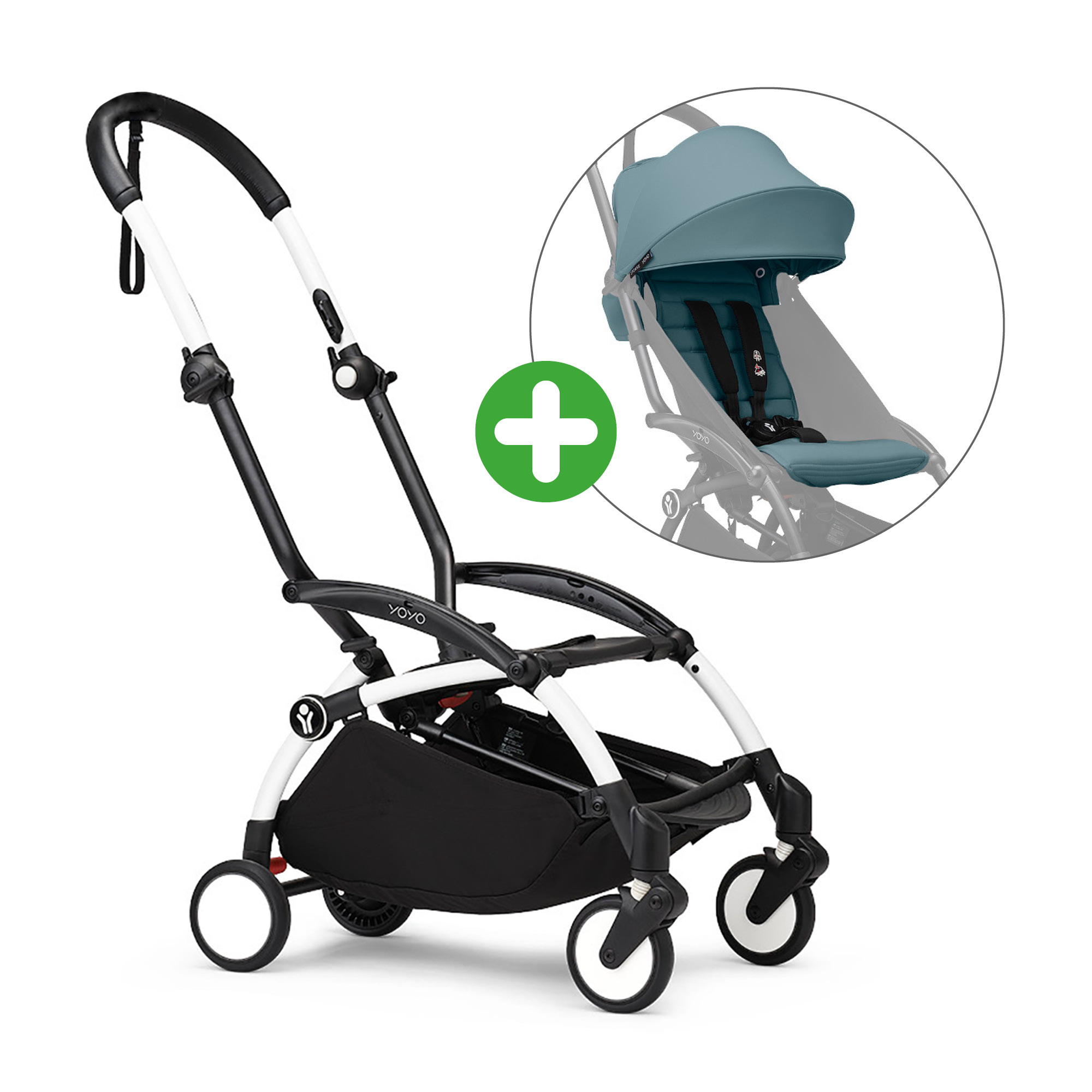 % SALE Kinderwagen, STOKKE, Blau – Besonderheit: Set bestehend aus YOYO³ Gestell und YOYO³ 6+ Textil-Set