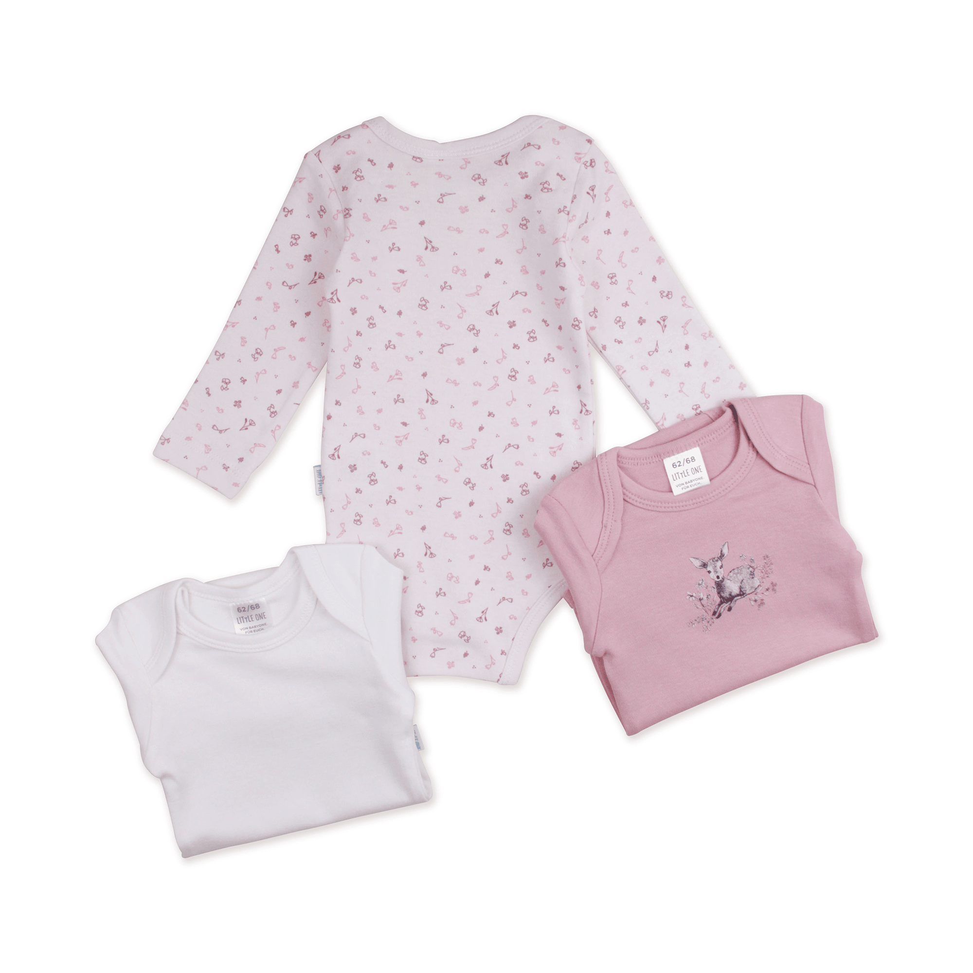 Langarmbodys, LITTLE ONE, Pink – Besonderheit: aus 100% Baumwolle