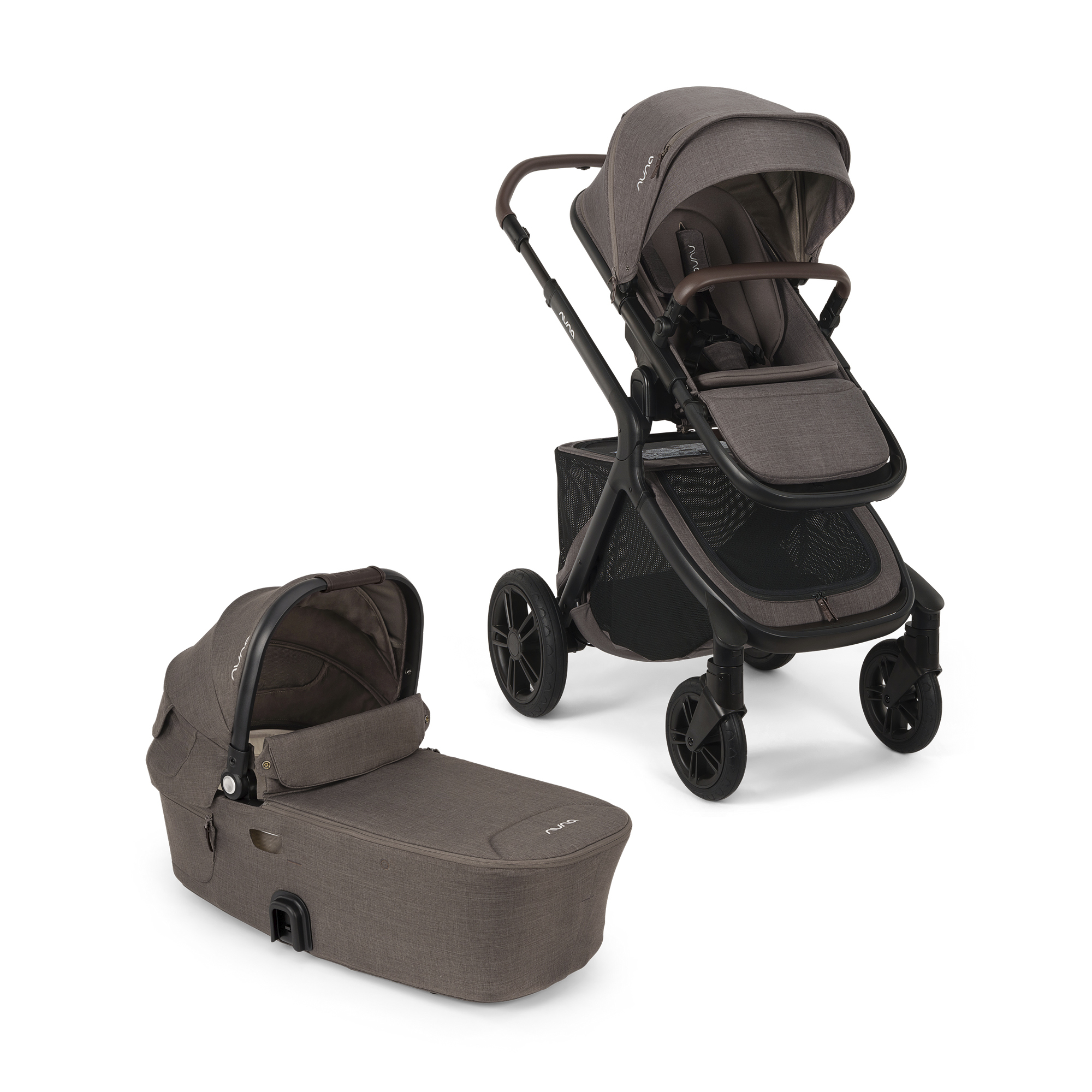 Kombi-Kinderwagen, nuna, Braun – Produktansicht