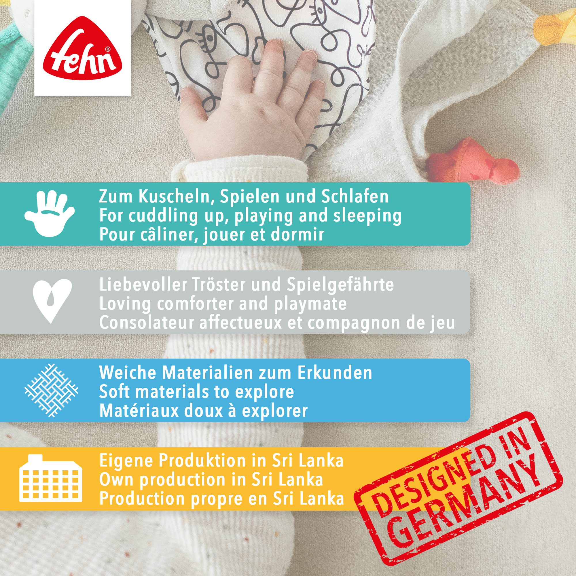 Schmusetücher, fehn, Pink – Produktansicht