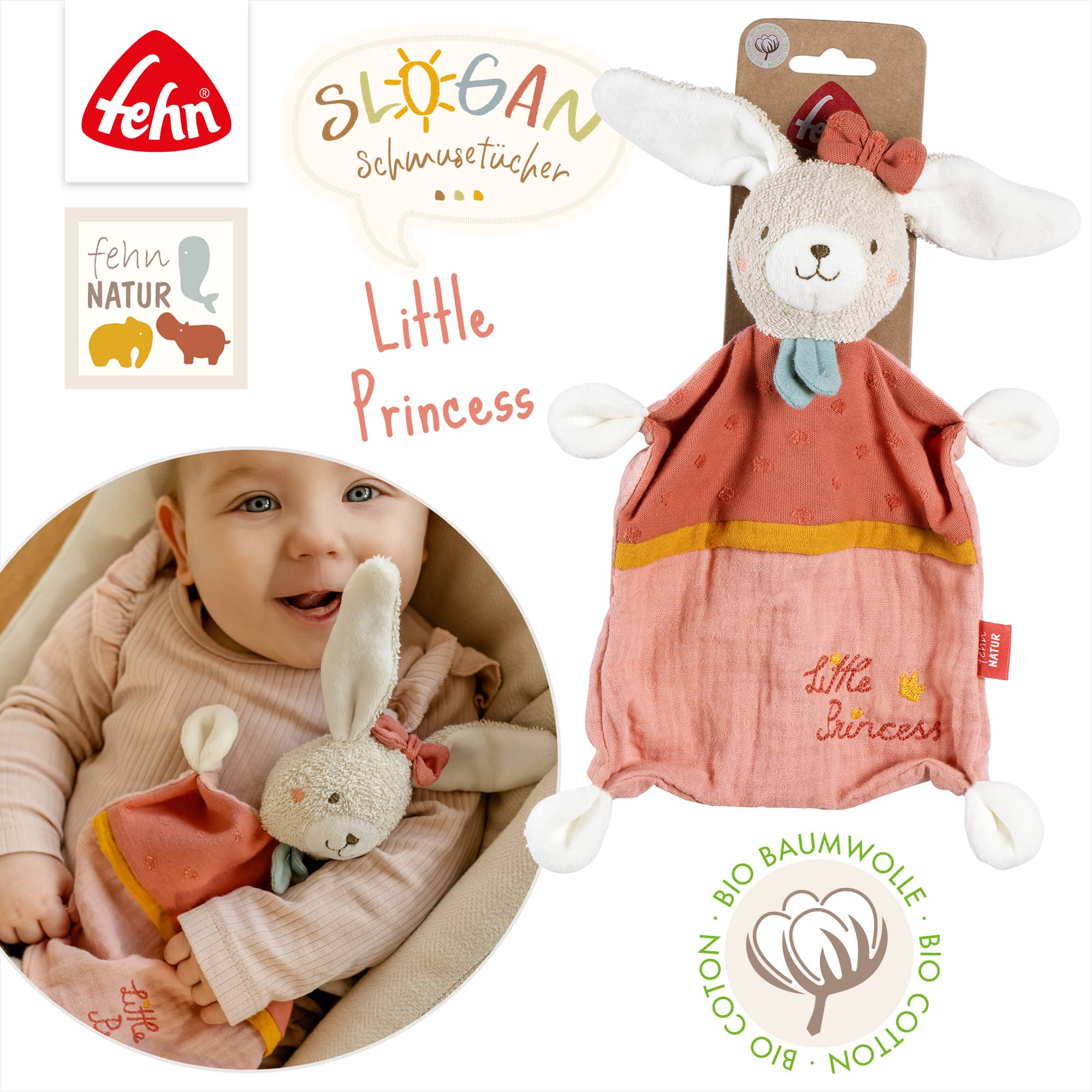 Schmusetücher, fehn, Pink – Produktansicht