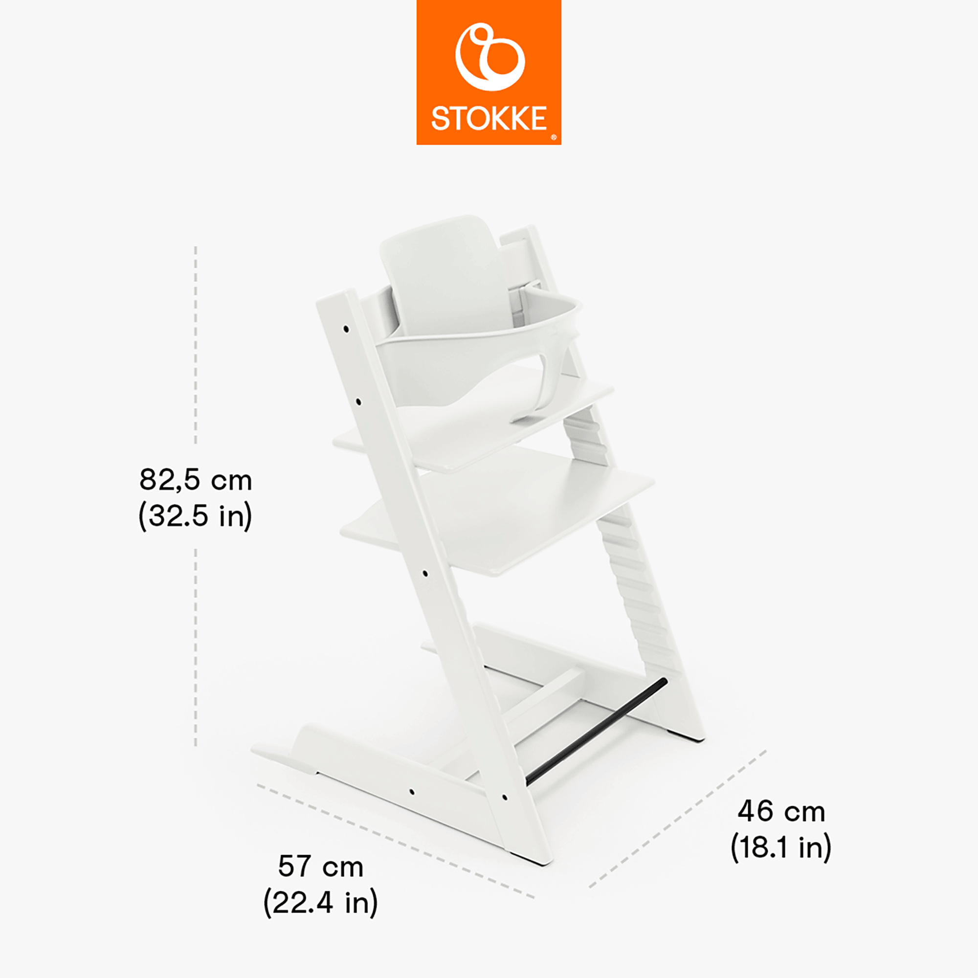 Treppenhochstühle, STOKKE, Weiß – Produktansicht