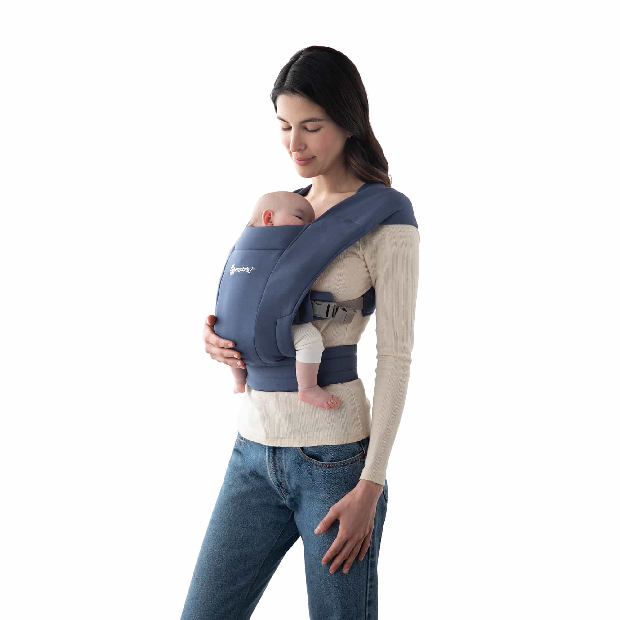 Fullbuckle Tragen, ERGObaby, Blau – Besonderheit: einfach gestaltete, neugeborenentaugliche Trage – kein Binden erforderlich