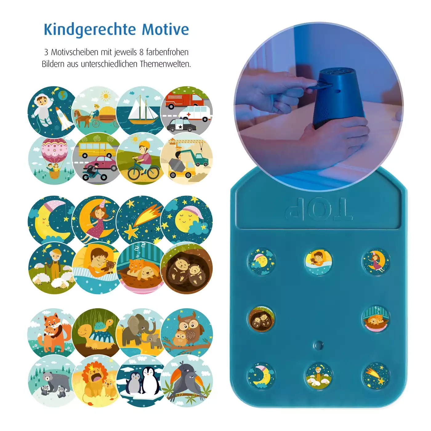 Nachtlichter, reer, Blau – Produktansicht