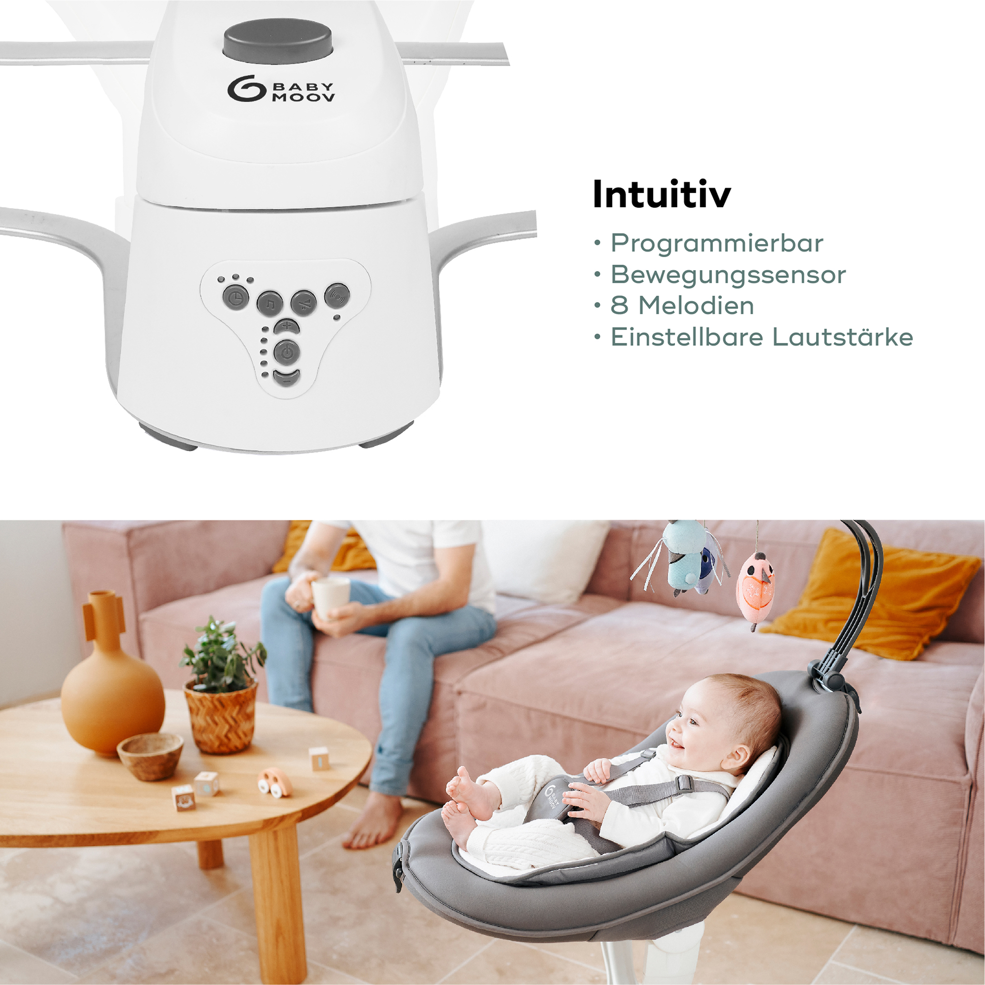 Wippen, babymoov, Grau – Produktansicht