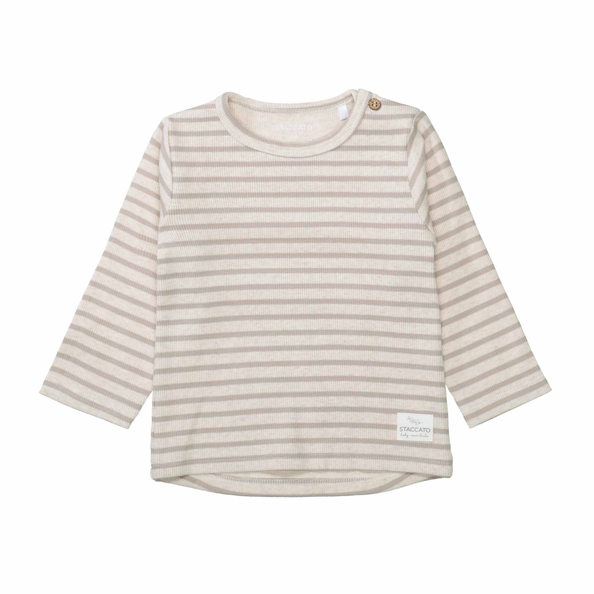Langarmshirts, STACCATO, Beige – Besonderheit: aus 95% Baumwolle