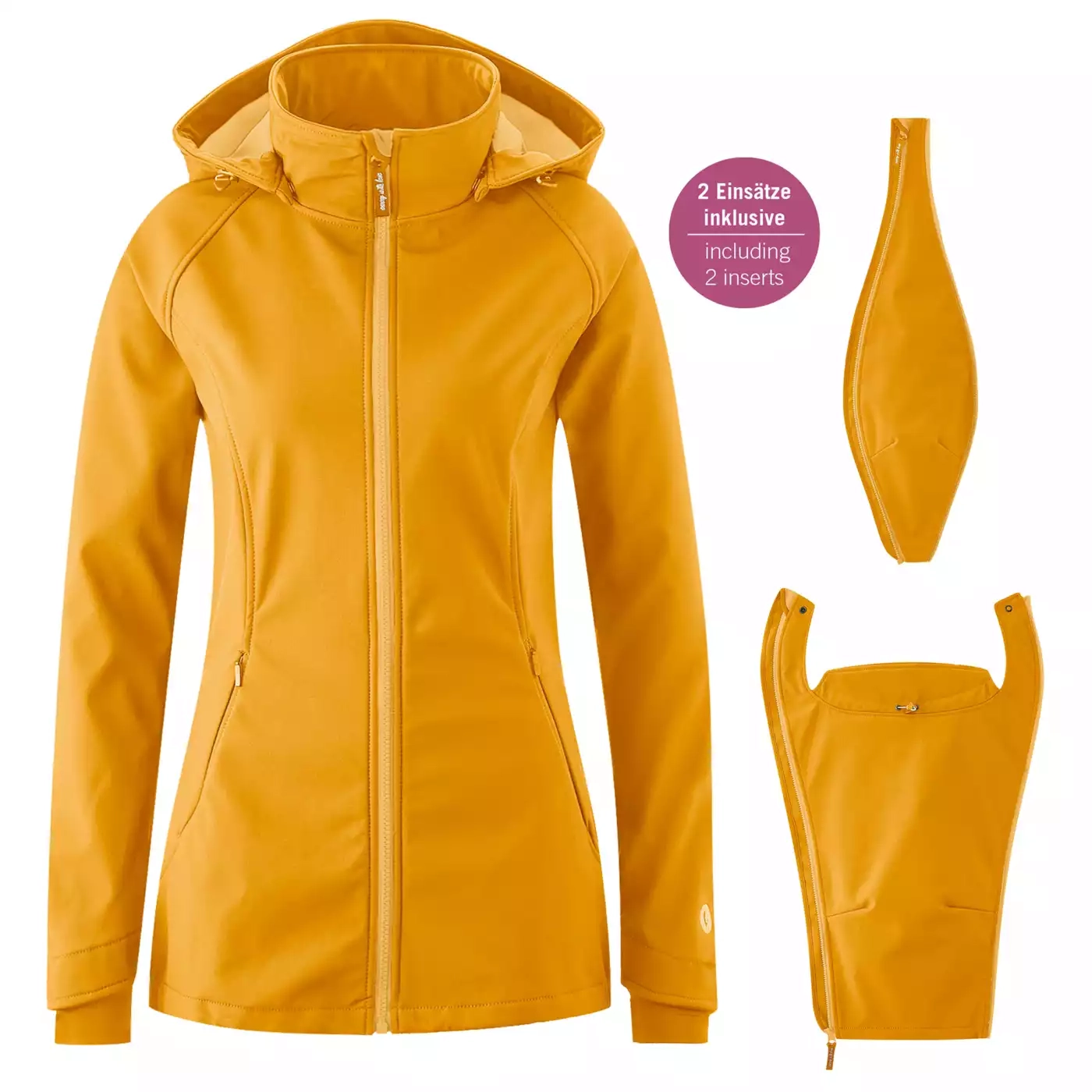 Tragejacken, mamalila, Gelb – Produktansicht