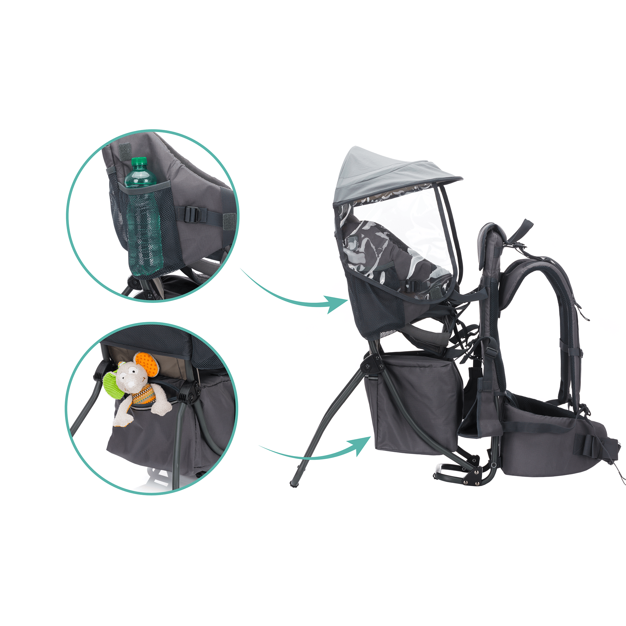 Kraxen & Schultertragen, fillikid, Grau – Produktansicht