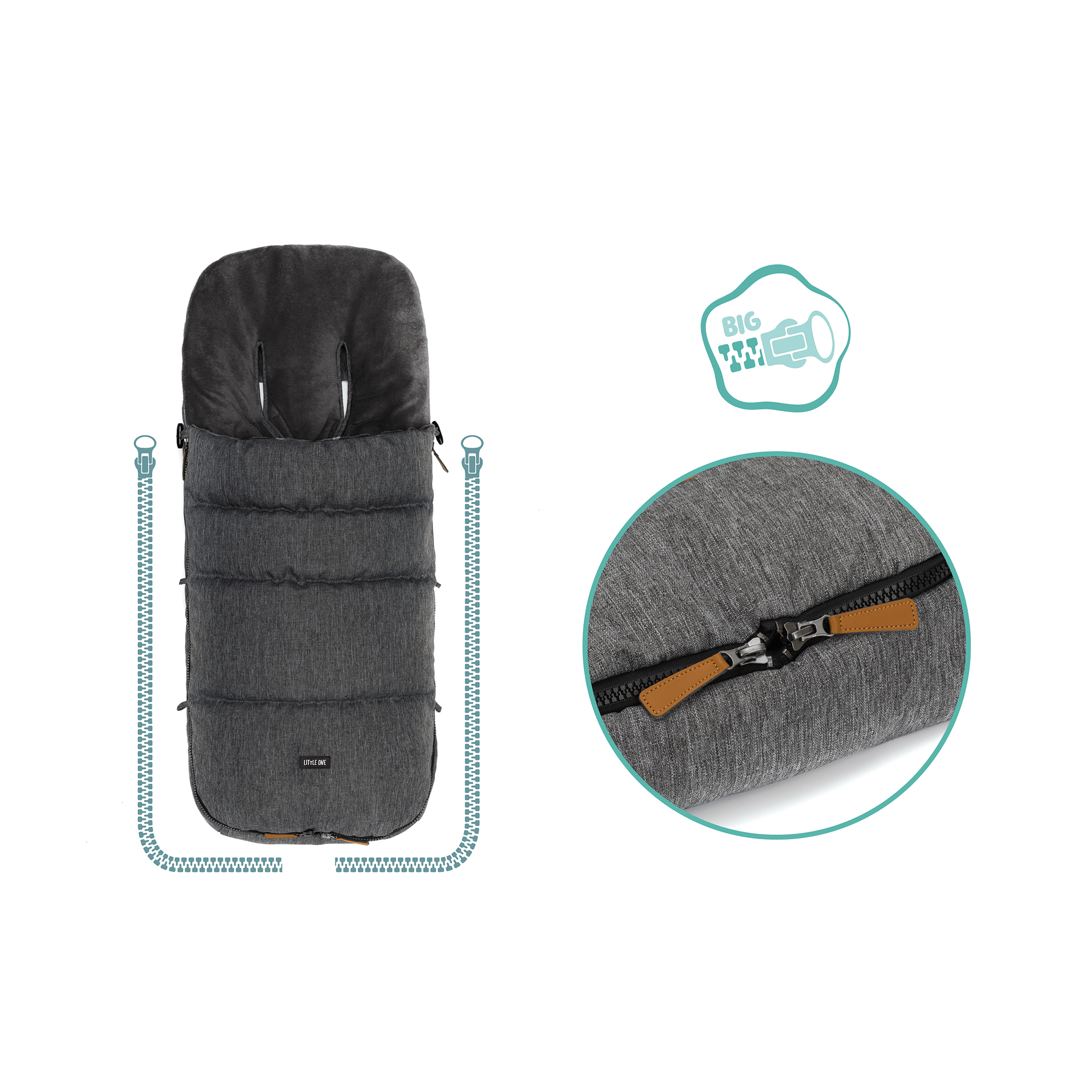 Fußsäcke & Decken, LITTLE ONE, Grau – Produktansicht
