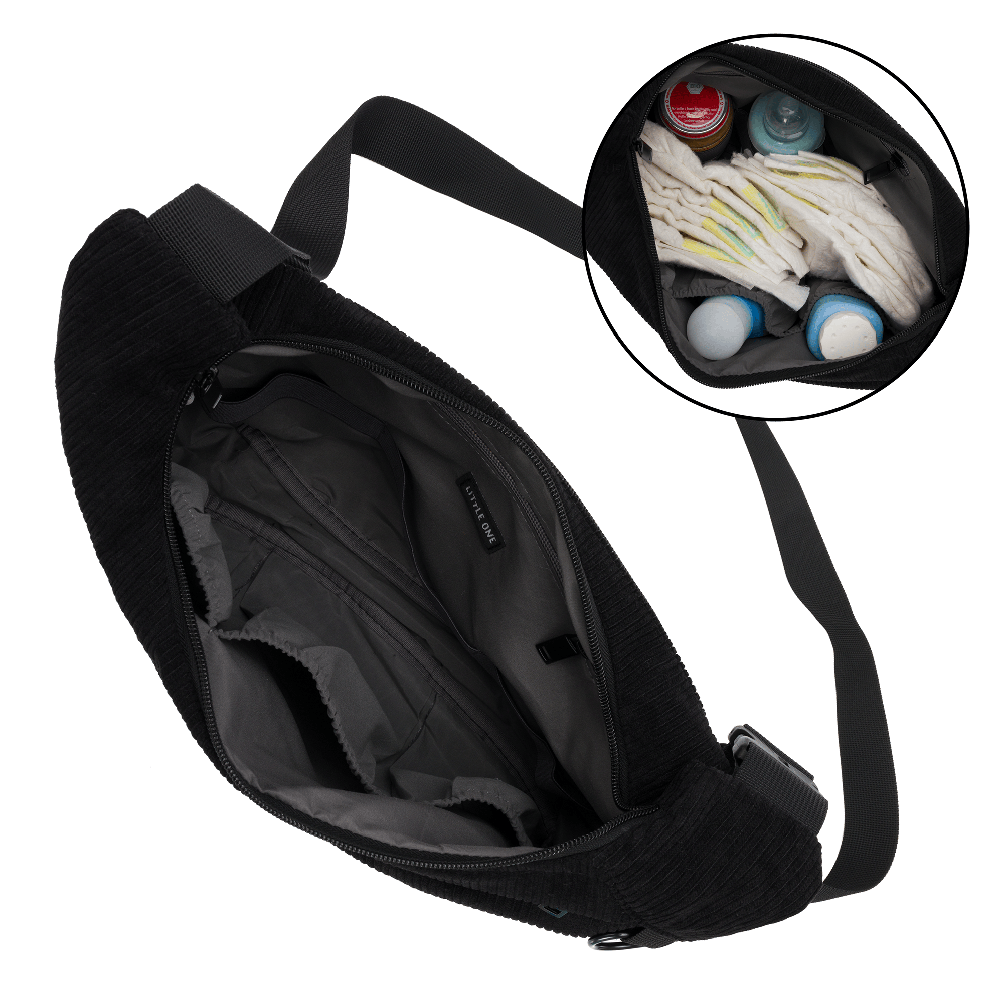 Wickeltaschen schwarz, LITTLE ONE, Schwarz – Produktansicht