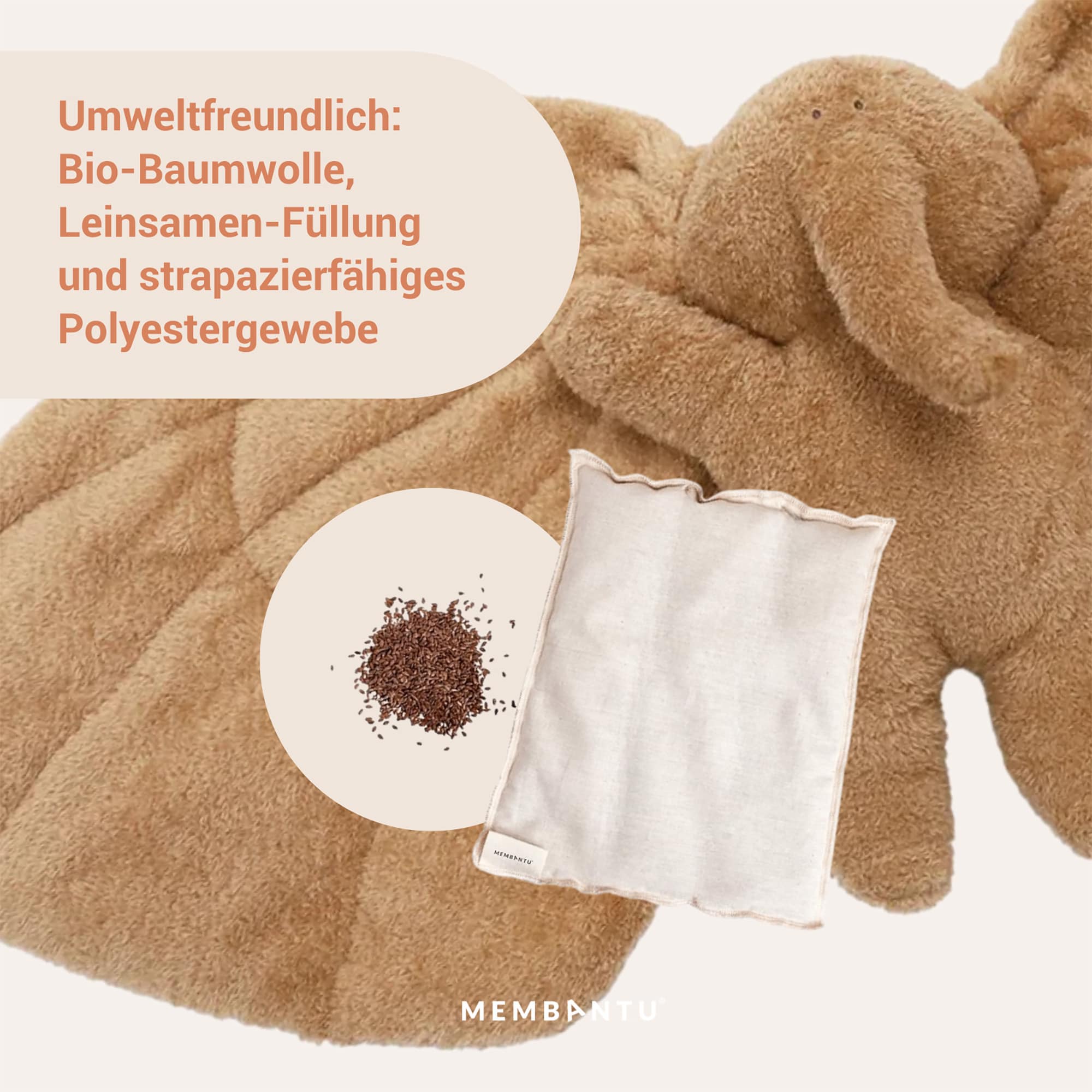 Kuscheltiere, MEMBANTU, Grau – Produktansicht
