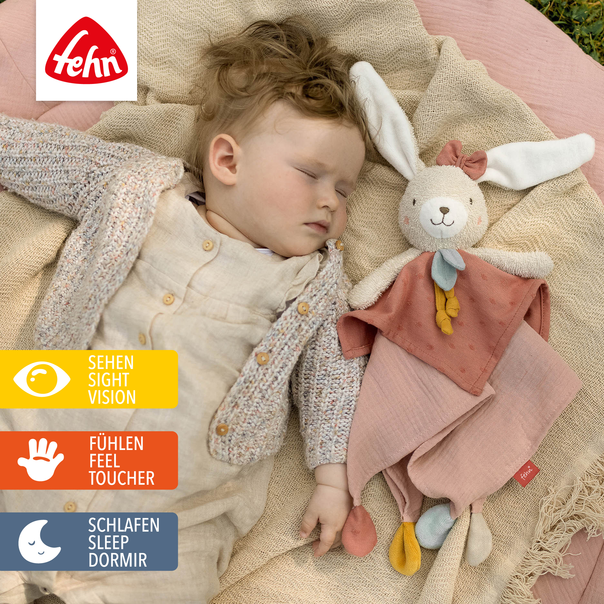 Schmusetücher, fehn, Pink – Produktansicht