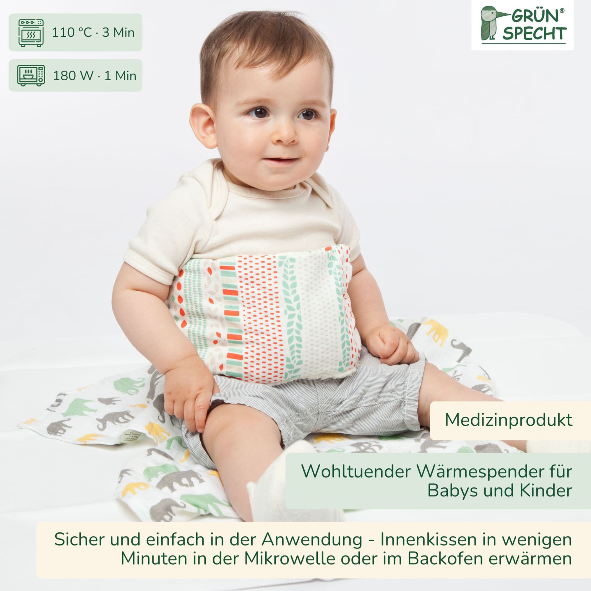 Wärmekissen & -flaschen, GRÜNSPECHT, Mehrfarbig – Produktansicht