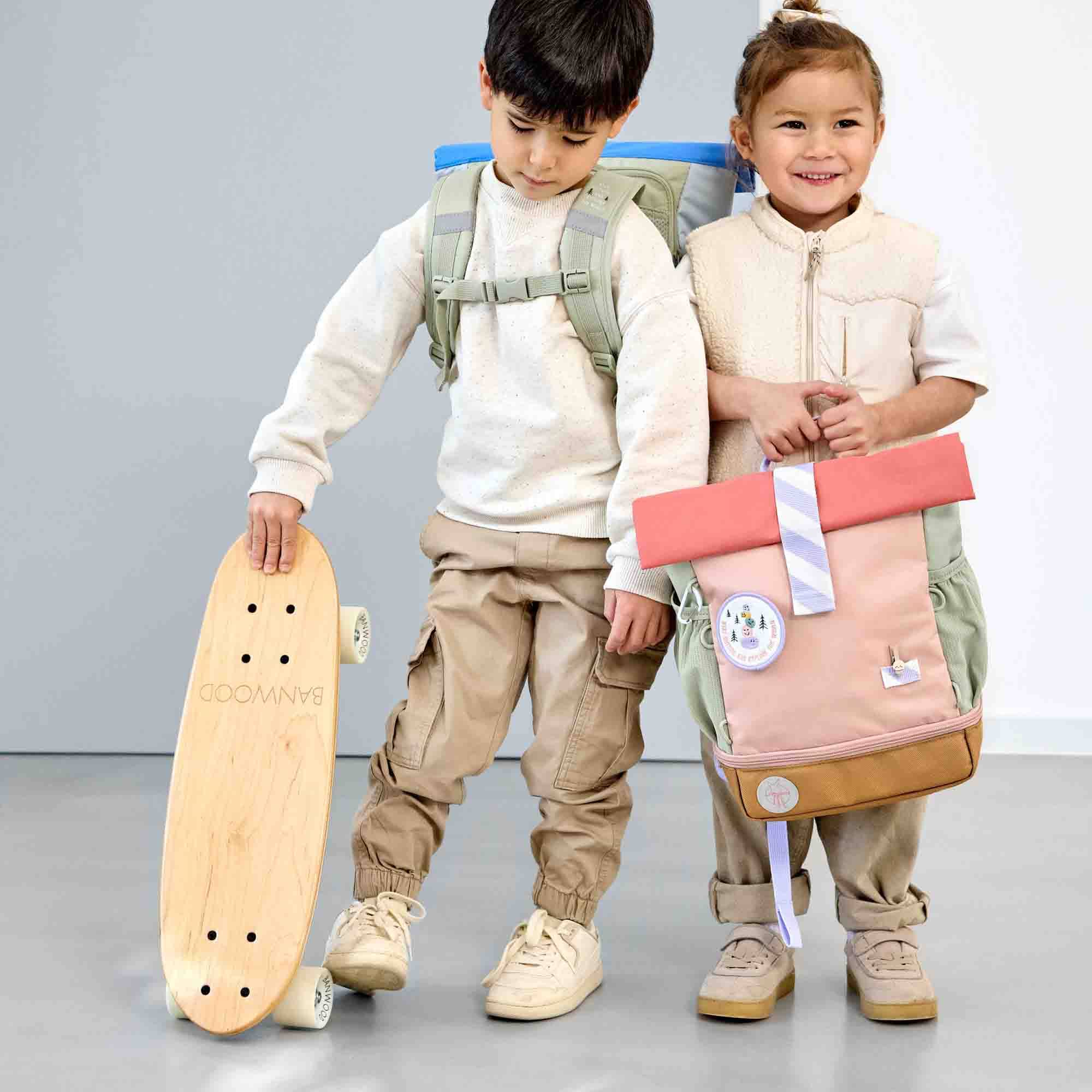 Kinderrucksäcke, LÄSSIG, Pink – Besonderheit: durch Aufrollen ist das Volumen von ca. 9l auf ca. 11 l erweiterbar