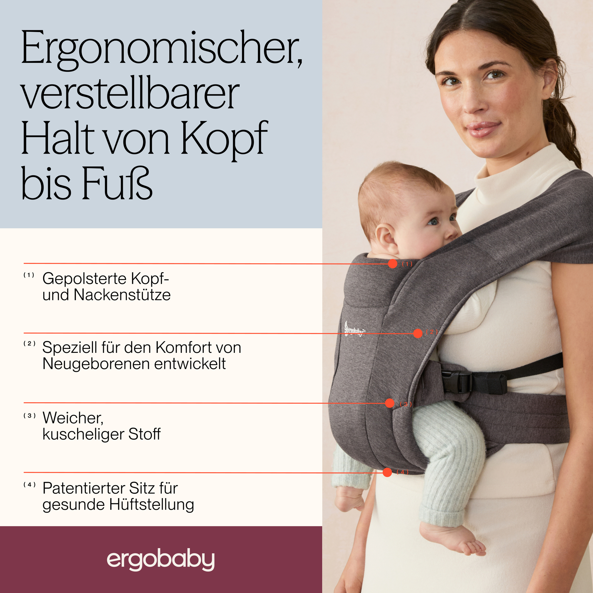 Babytragen, ERGObaby, Beige – Produktansicht