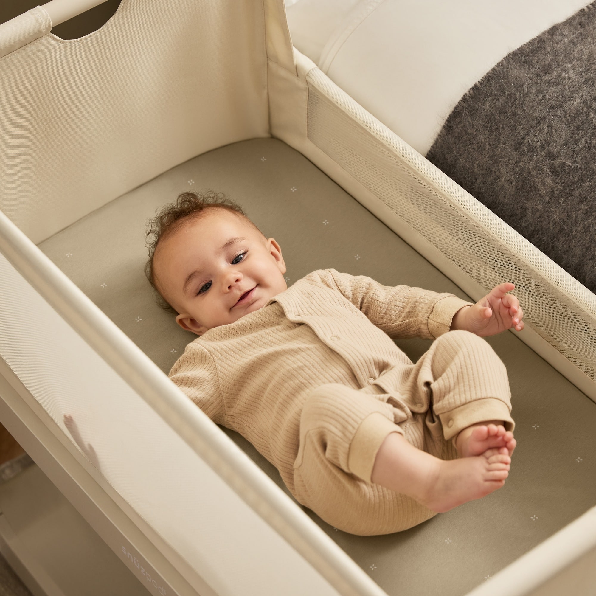 Spannbettlaken, Snüz, Grün – Besonderheit: passend für das SnüzPod-Beistellbett