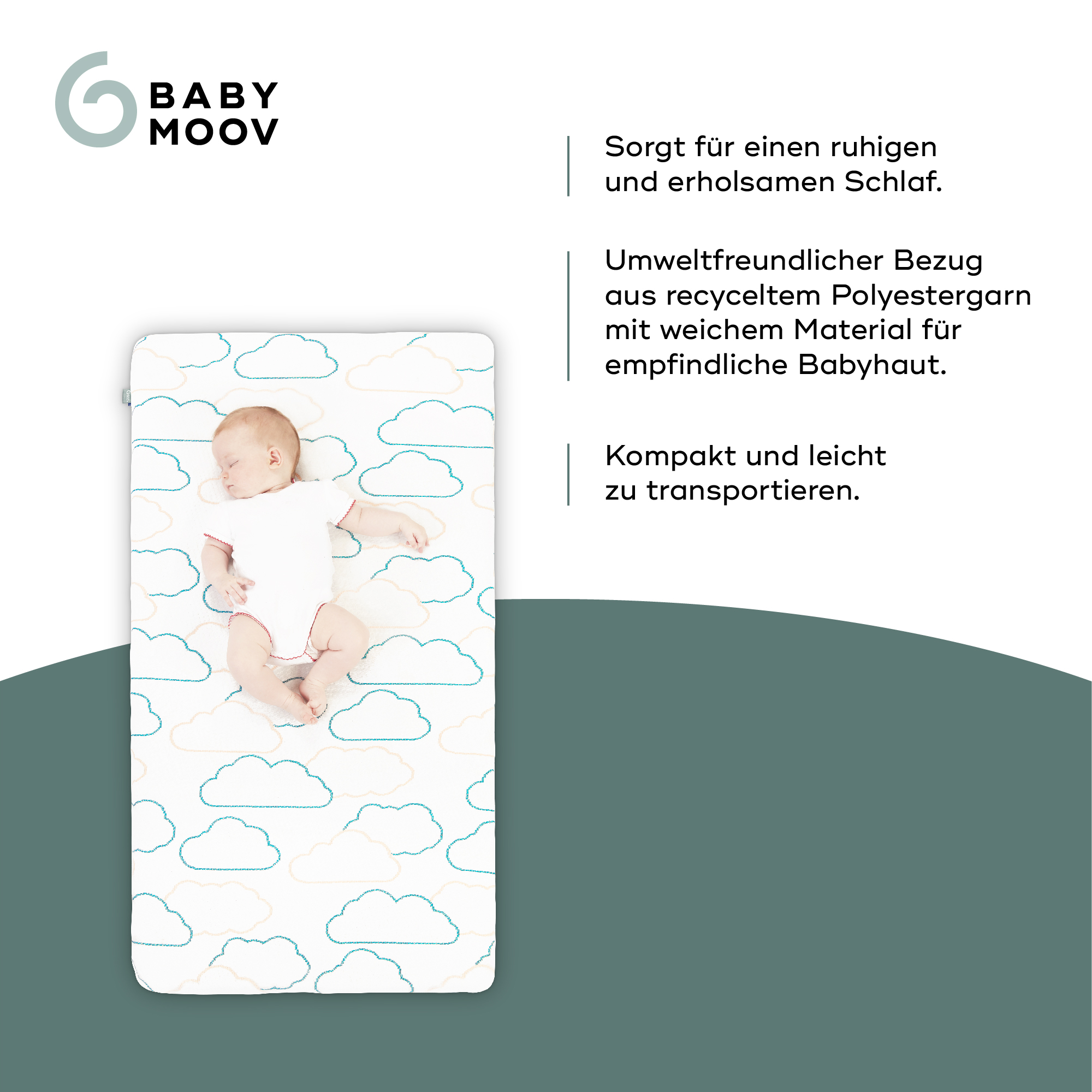 Reisebettmatratzen, babymoov, Weiß – Produktansicht