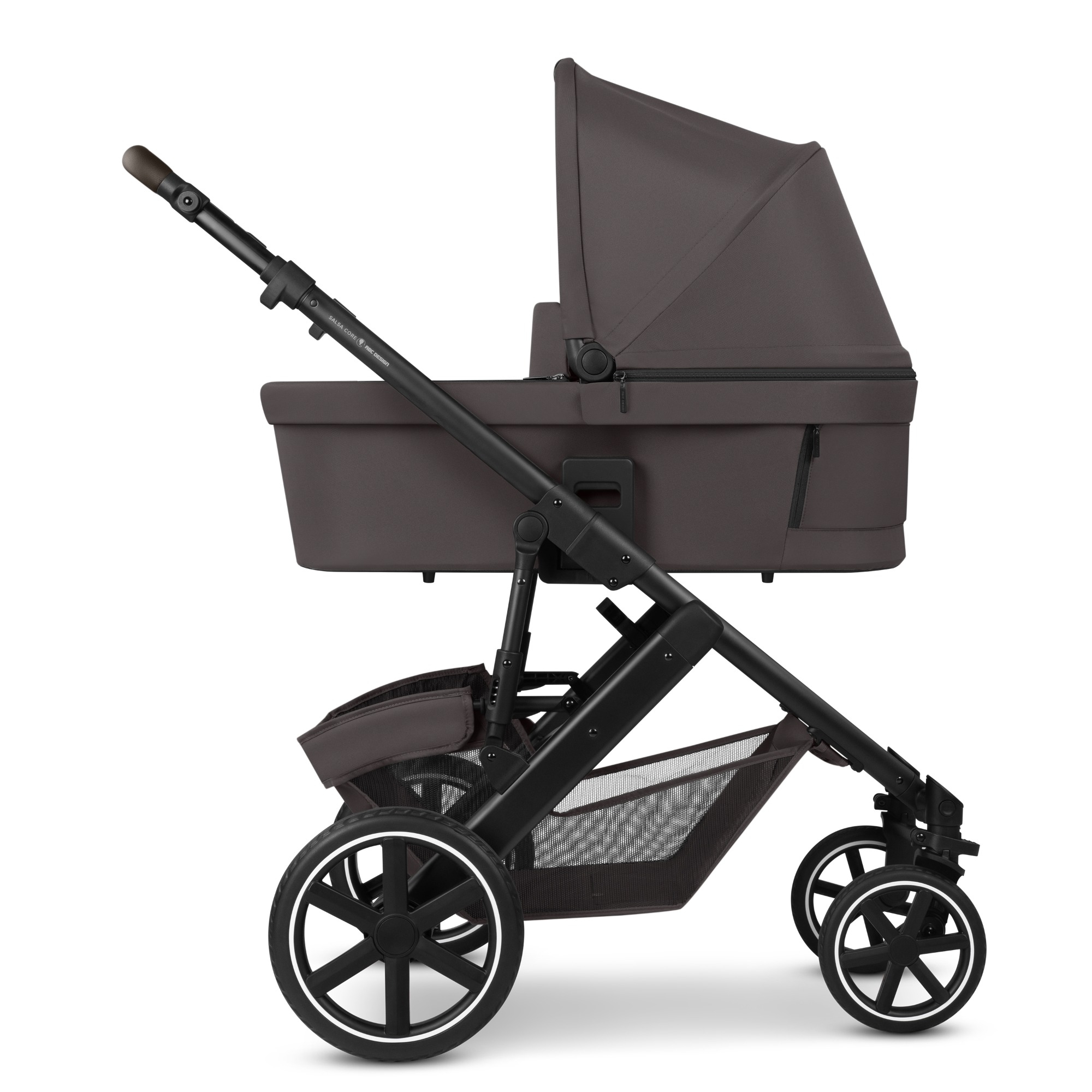 Kinderwagen Komplettsets, ABC DESIGN, Braun – Besonderheit: Set bestehend aus Kombi-Kinderwagen Salsa Core, Babyschale Calla und passenden Adaptern