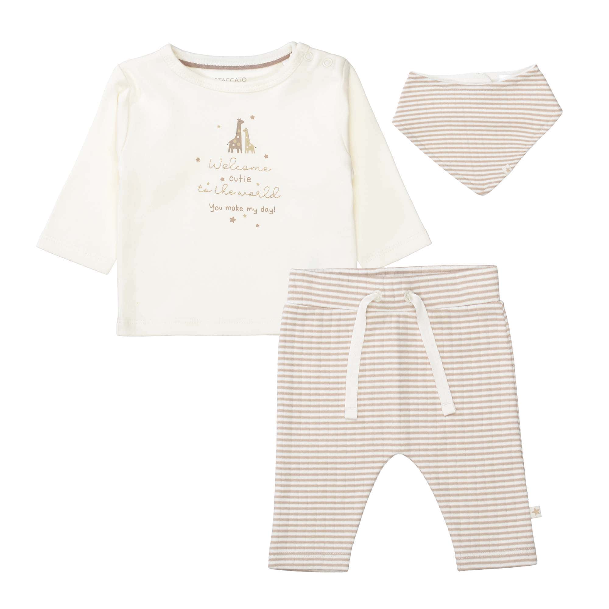 Langarmshirts, STACCATO, Weiß – Besonderheit: Set bestehend aus Leggings, Langarmshirt und Halstuch
