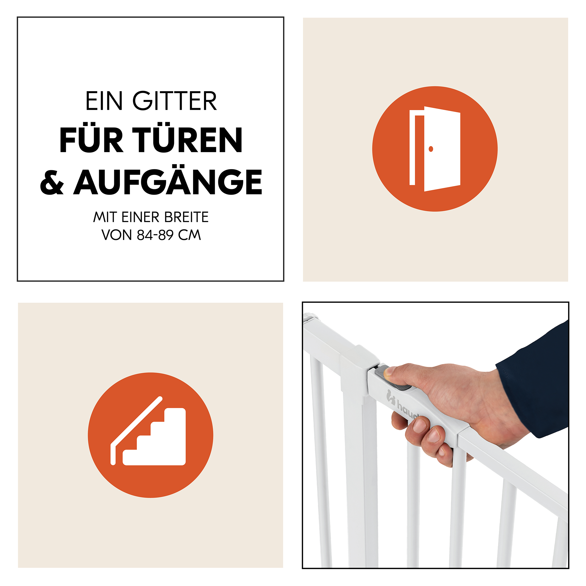 Tür- & Treppenschutzgitter, hauck, Weiß – Produktansicht