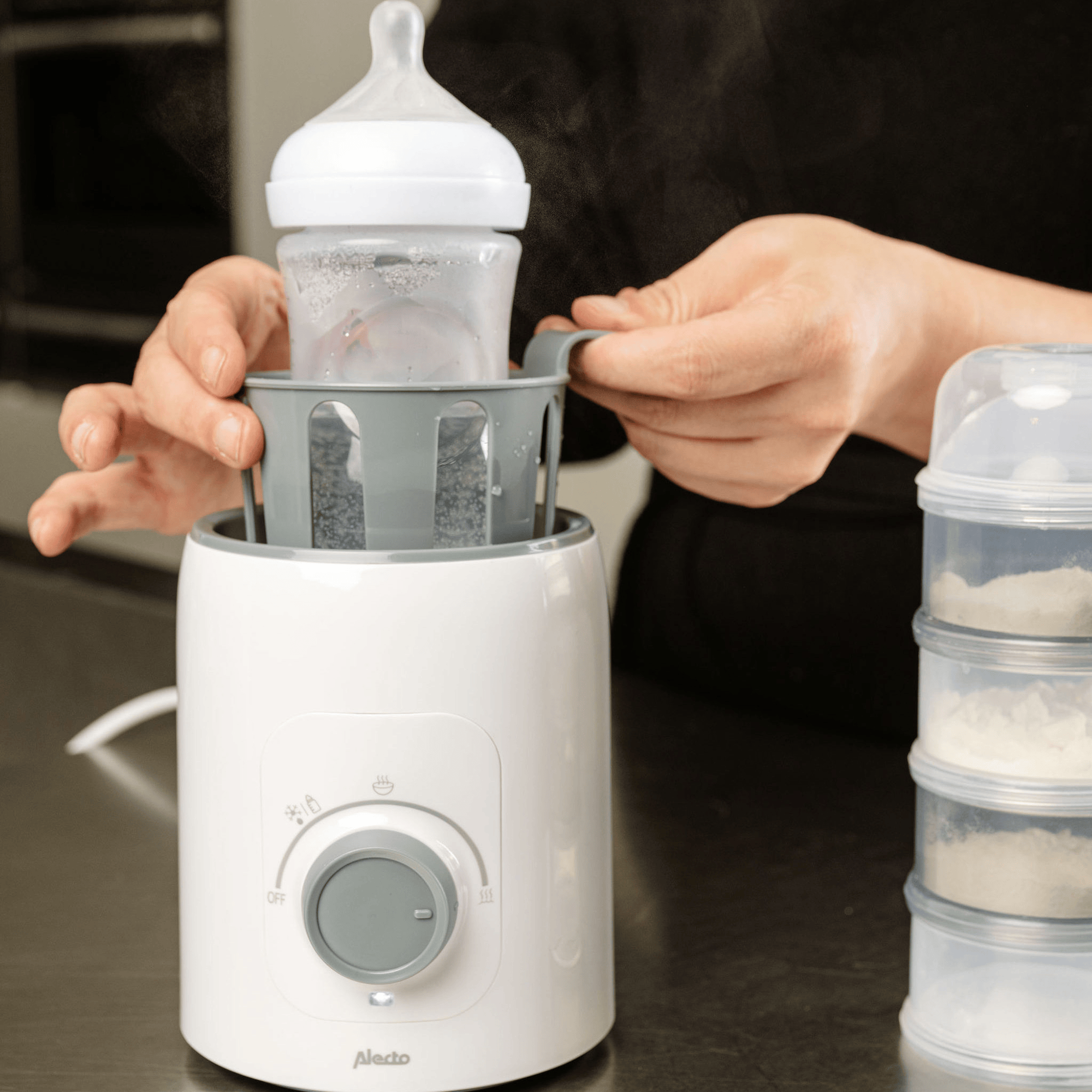 Babykostwärmer, Alecto baby, Weiß – Produktansicht