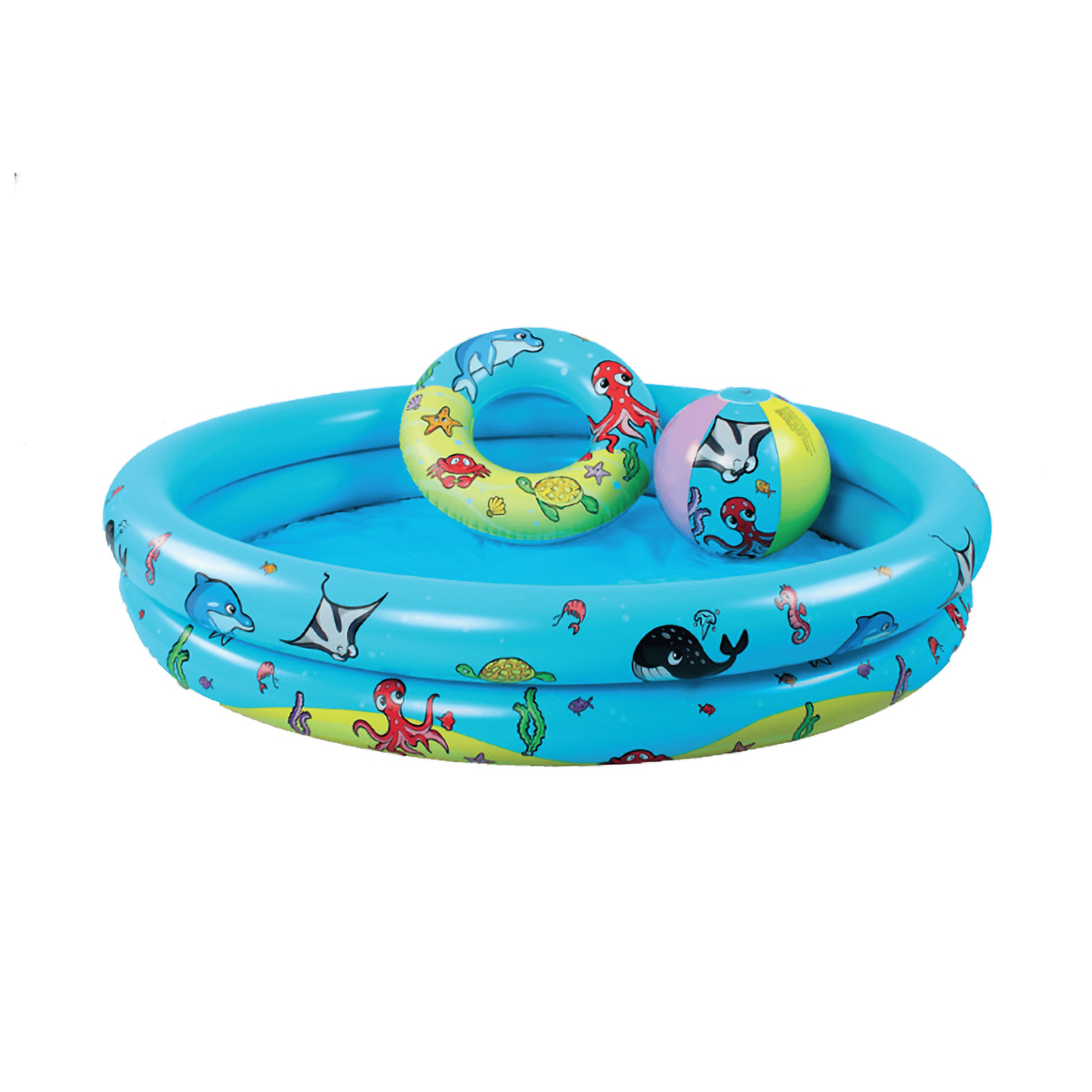 Wasserspielzeug, SWIM ESSENTIALS, Orange – Besonderheit: Set bestehend aus Pool, Ball und Schwimmring