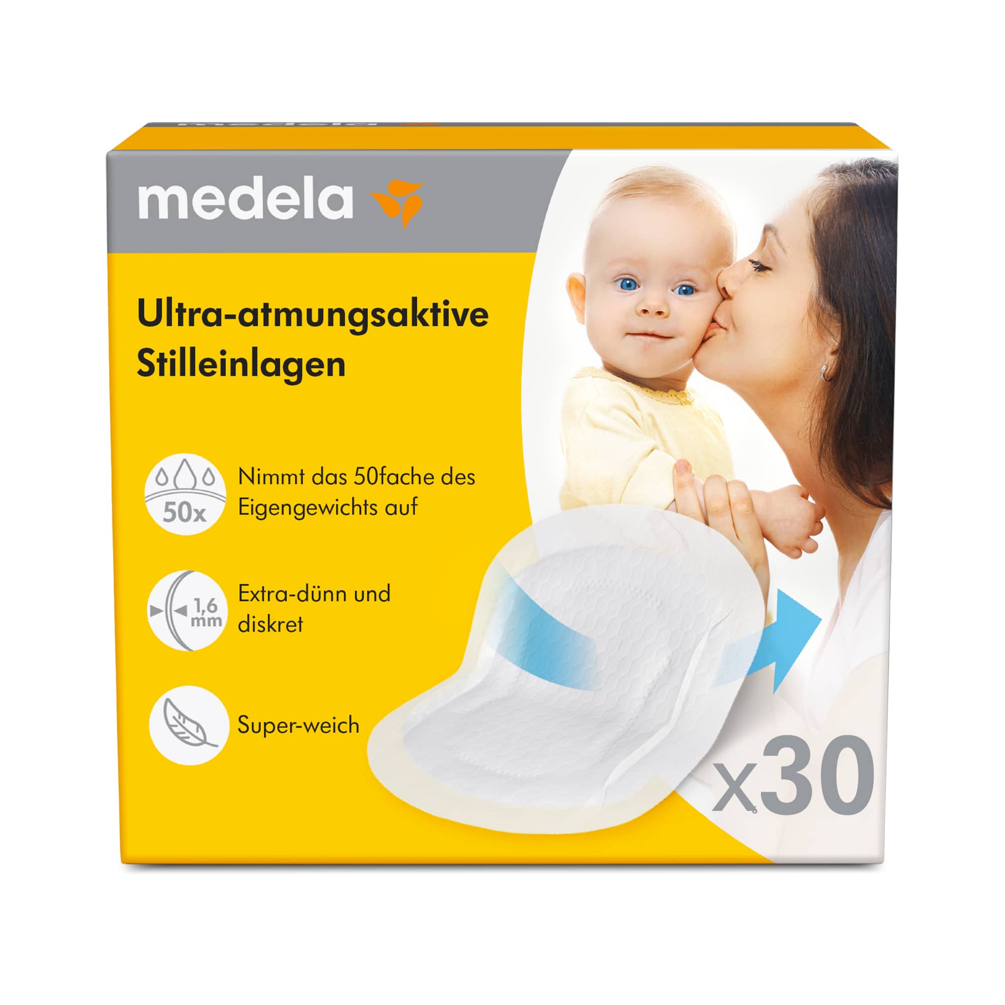 Stilleinlagen, medela, Weiß – Produktansicht