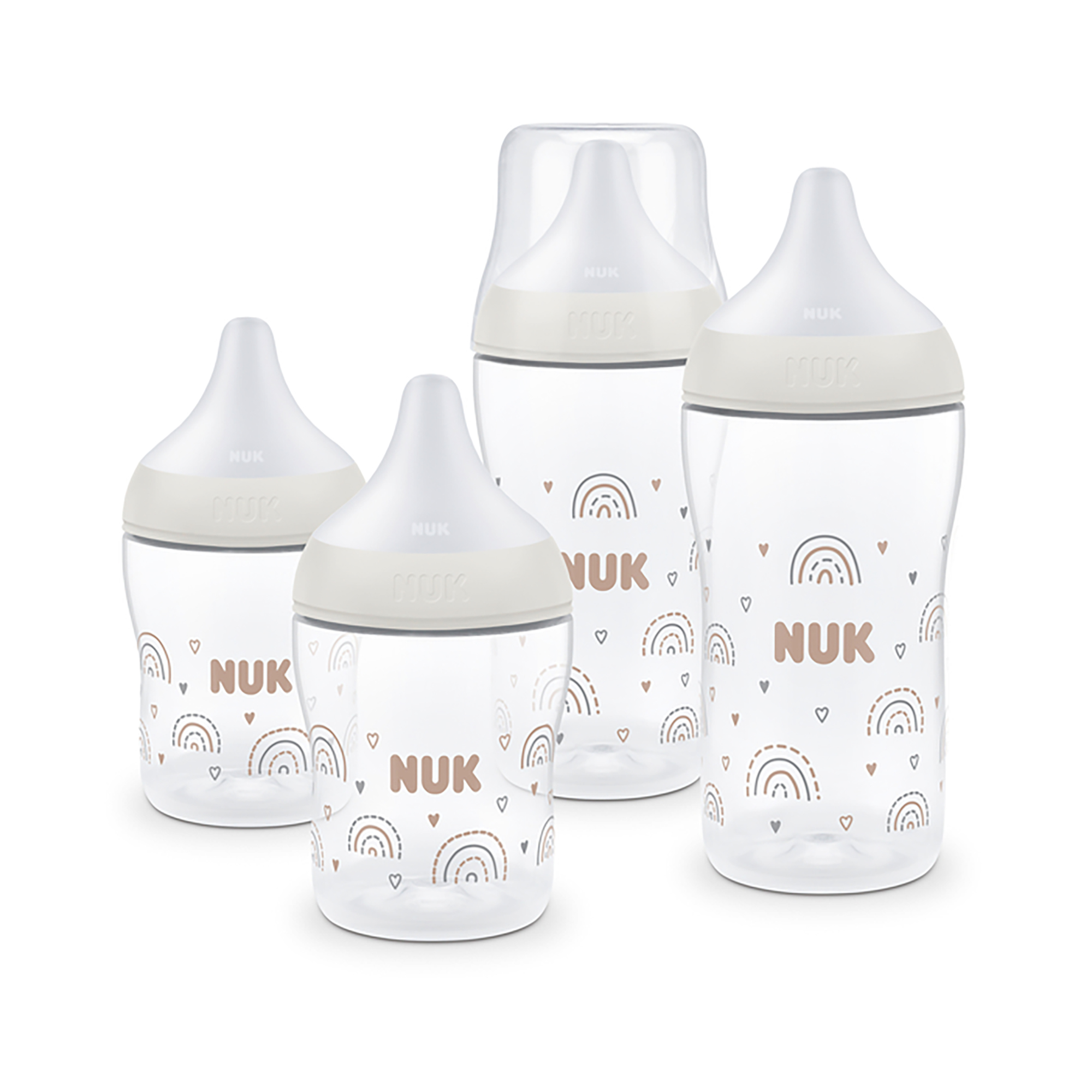 Babyfläschchen, NUK, Transparent – Besonderheit: passt sich Babys natürlichem Trinkverhalten an - weich und flexibel
