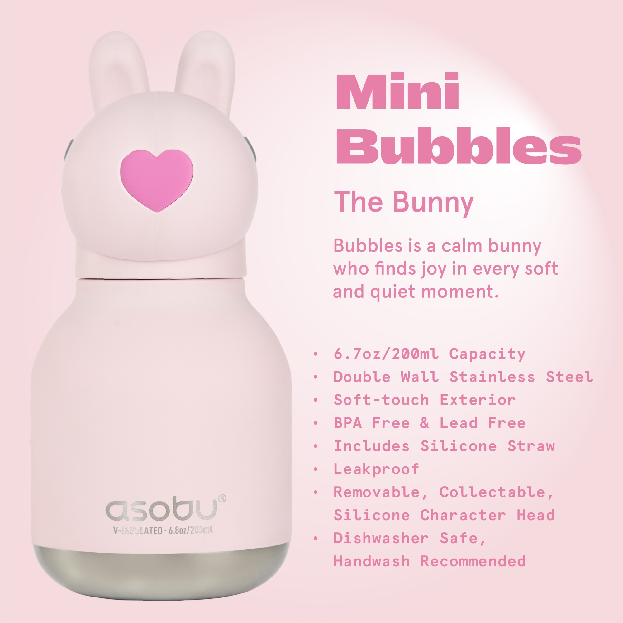Trinkflaschen, ASOBU, Pink – Produktansicht