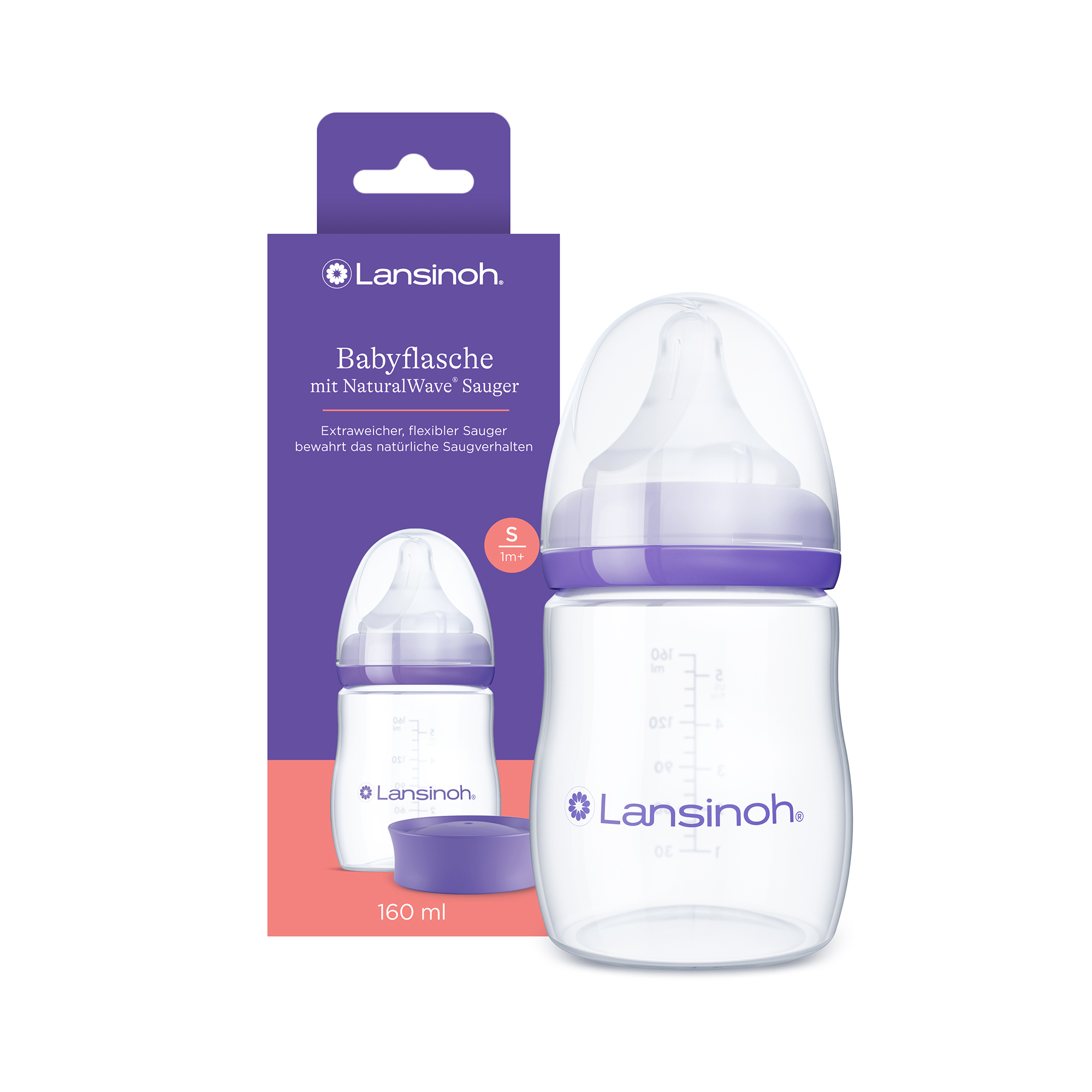 Babyfläschchen, Lansinoh, Transparent – Besonderheit: mit NaturalWave® Sauger