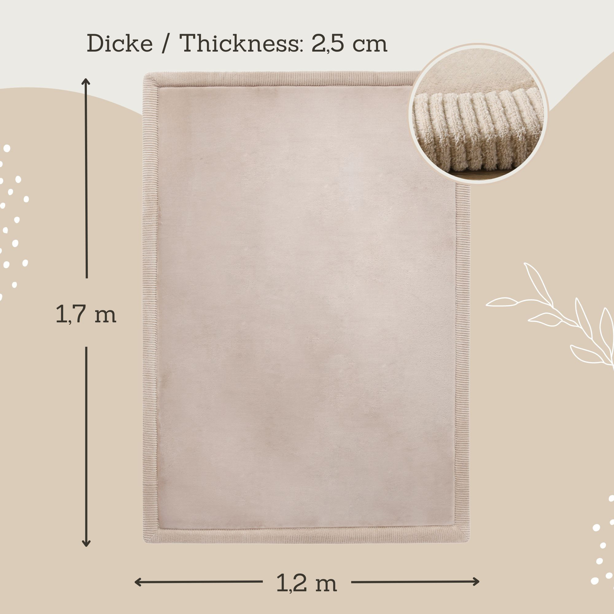 Teppiche, Hakuna matte, Beige – Produktansicht