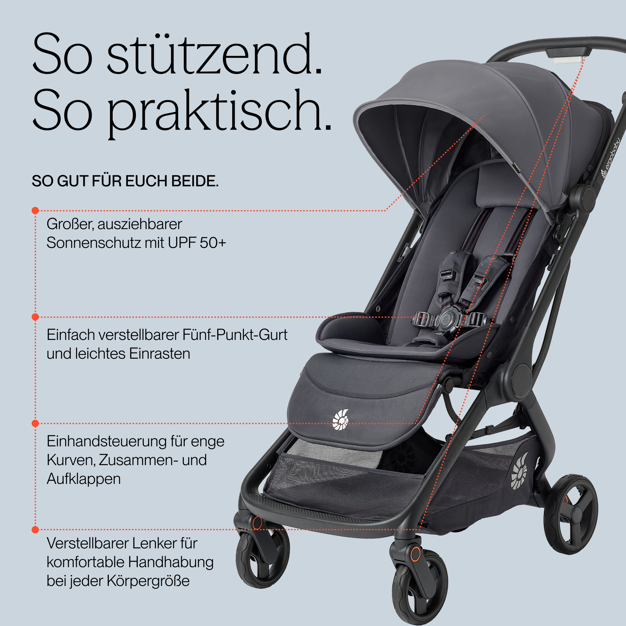 Buggys, ERGObaby, Beige – Produktansicht
