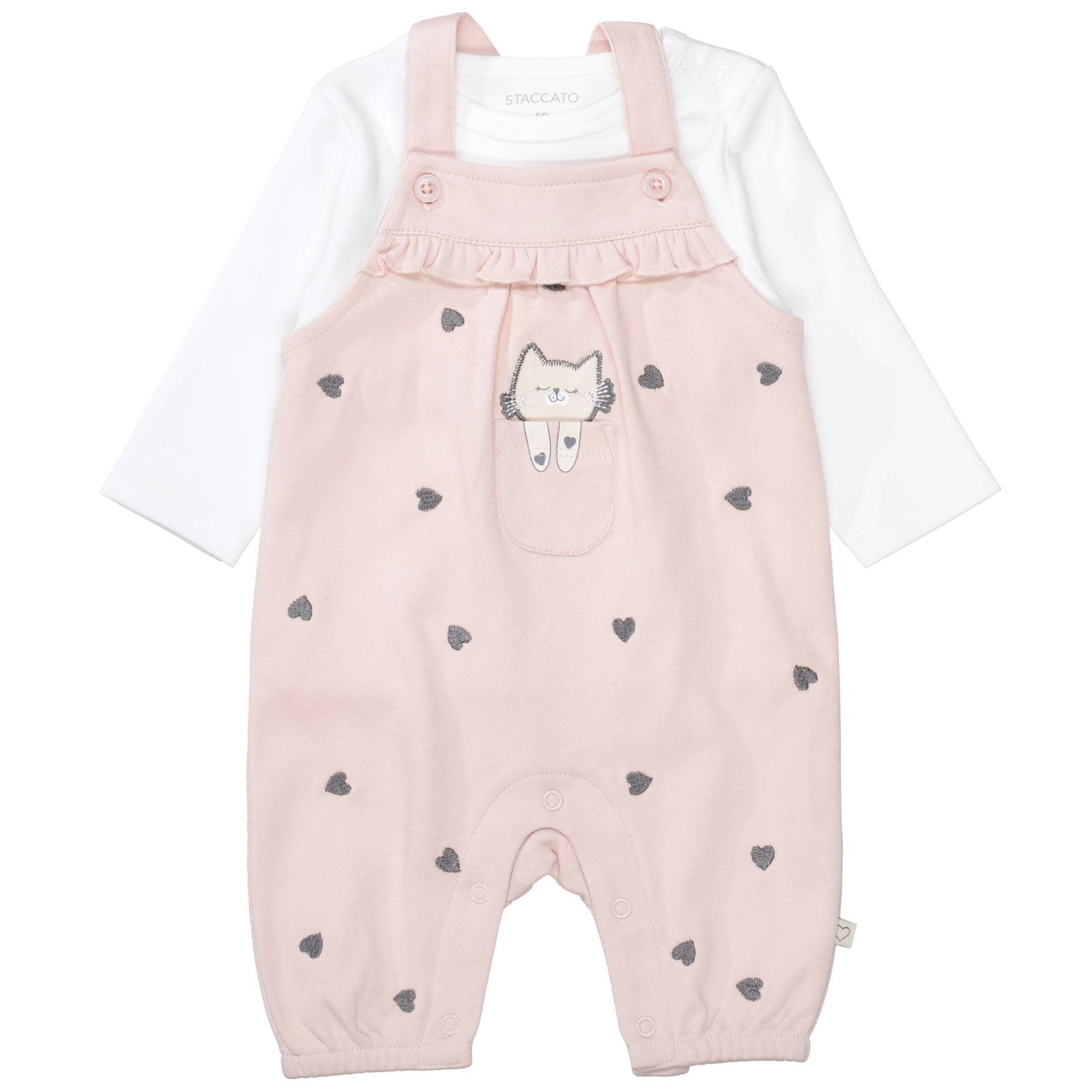 Latzhosen, STACCATO, Pink – Besonderheit: Set bestehend aus Latzhose und Langarmshirt