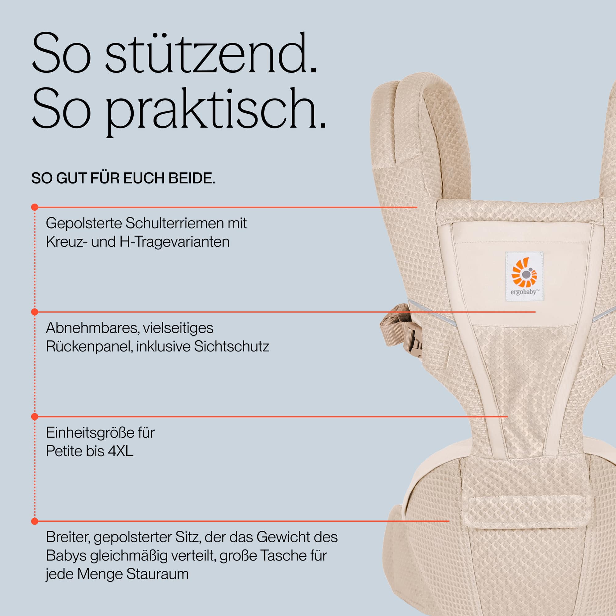 Hüfttragen, ERGObaby, Schwarz – Produktansicht