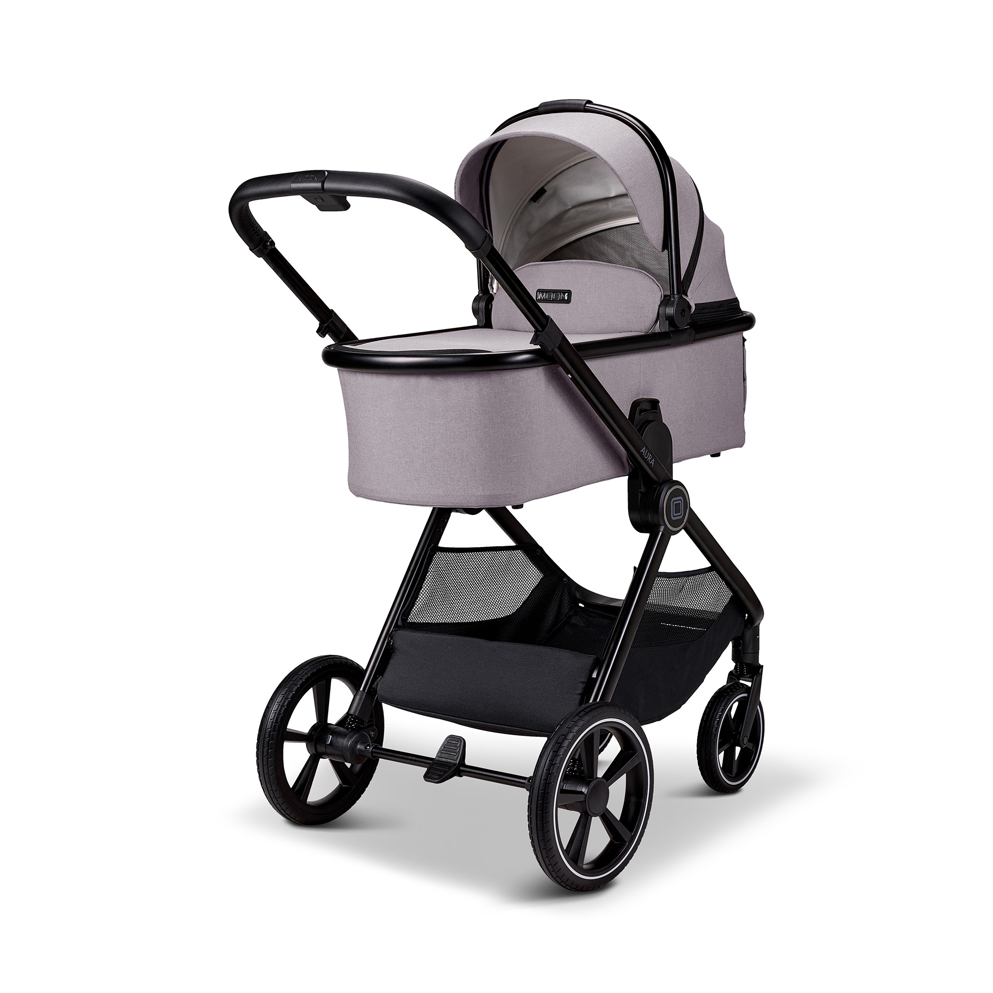 Kinderwagen Komplettsets, MOON, Grau – Besonderheit: Set bestehend aus Kombi-Kinderwagen, Babyschale und den passenden Adaptern