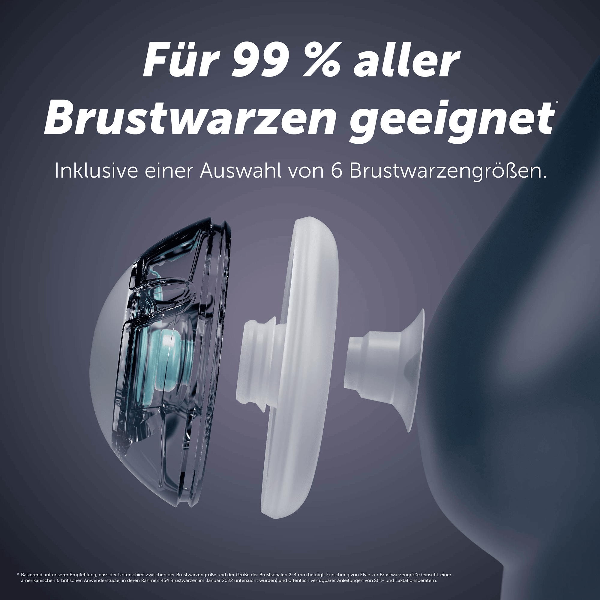 Milchpumpen, elvie, Transparent – Produktansicht
