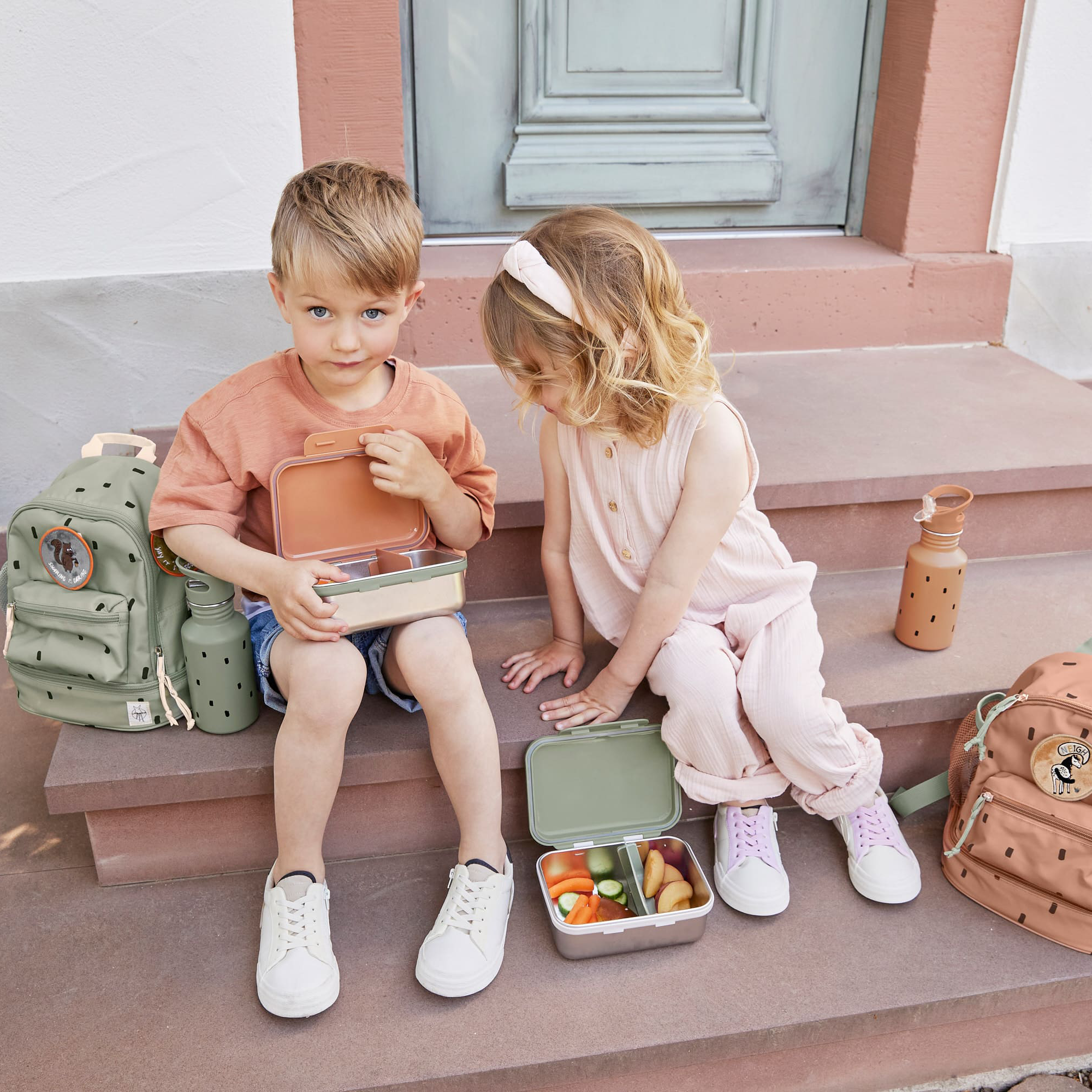 Kinderrucksäcke, LÄSSIG, Beige – Produktansicht