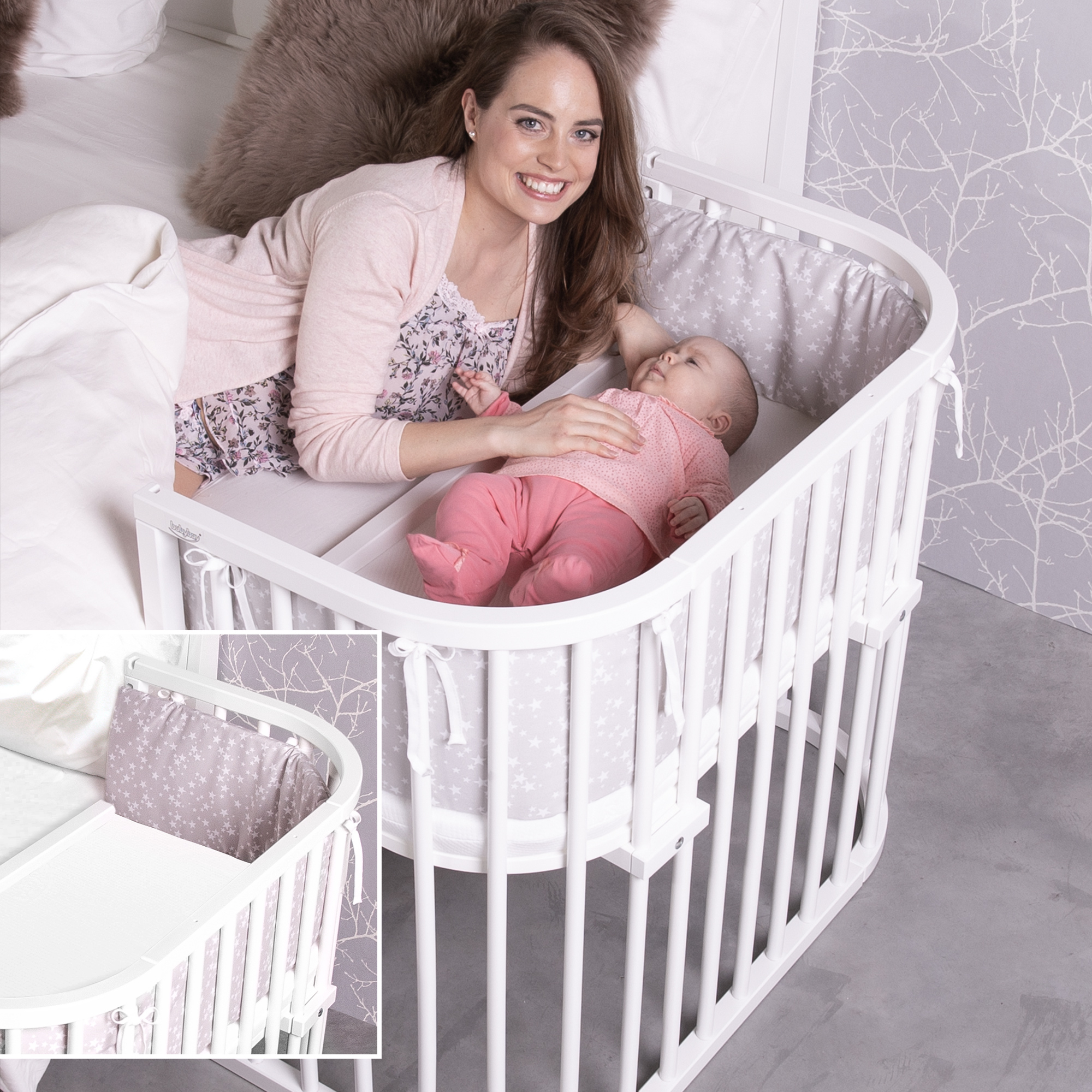 Beistellbetten, babybay, Weiß – Produktansicht