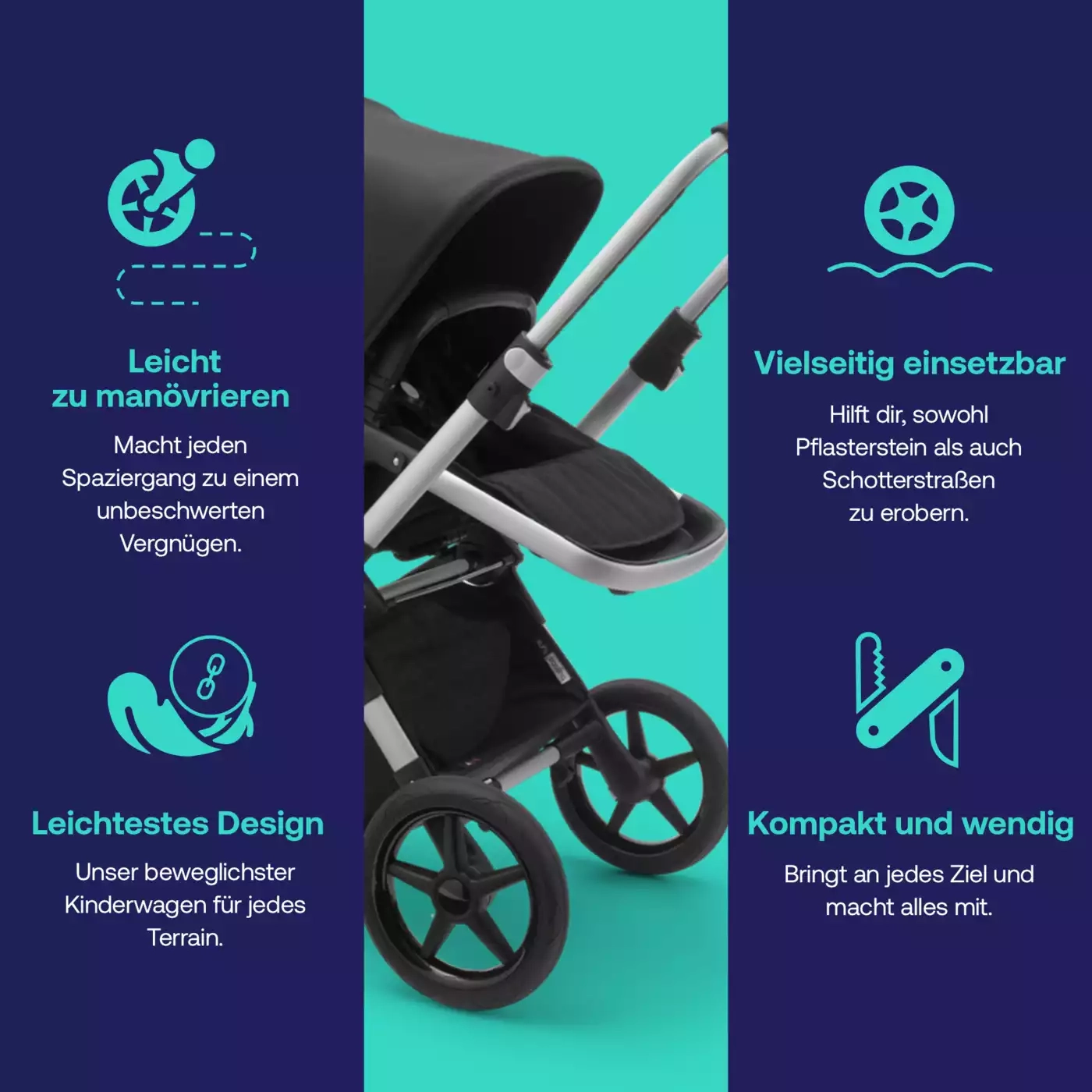 Kombi-Kinderwagen, bugaboo – Produktansicht