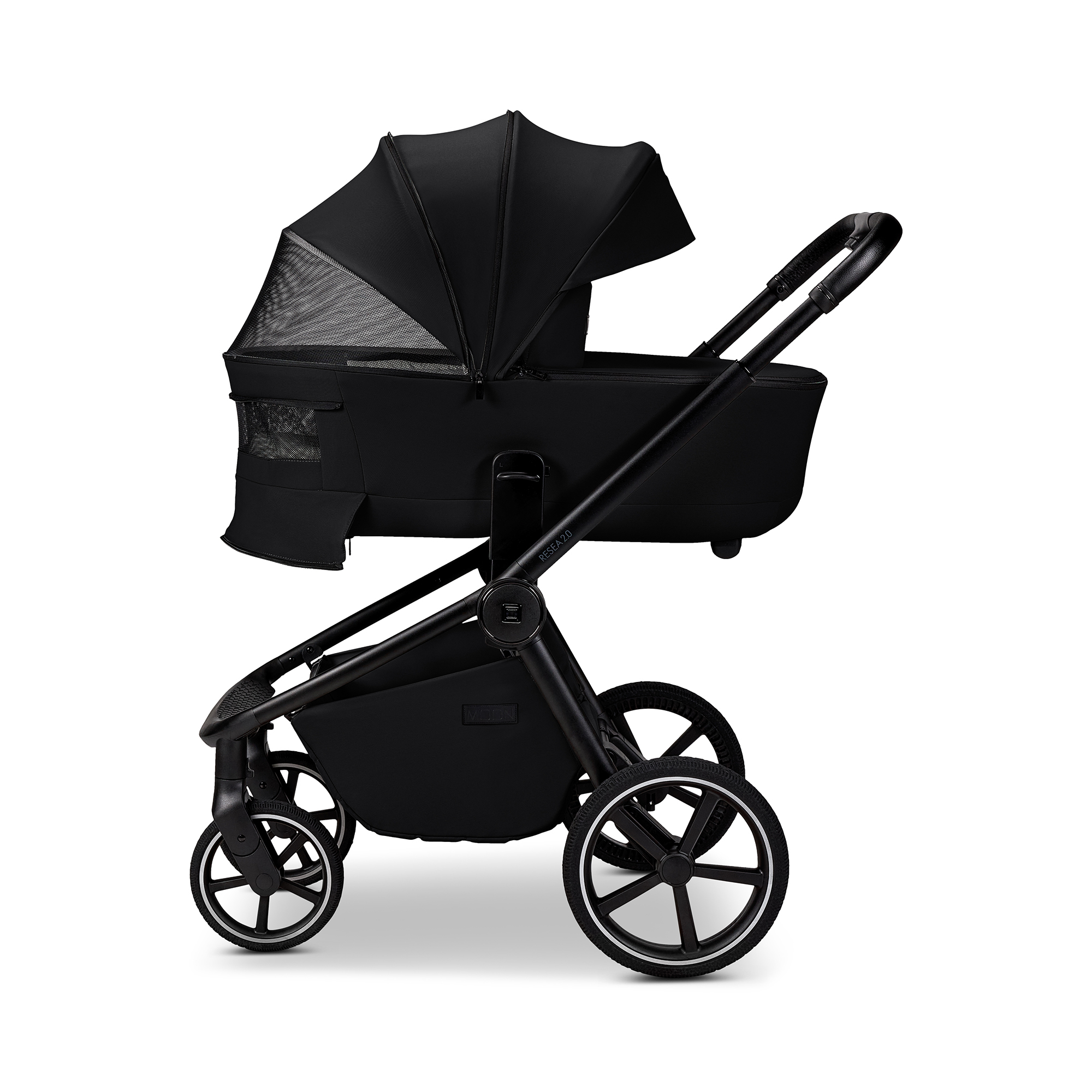 Kombi-Kinderwagen, MOON, Schwarz – Produktansicht