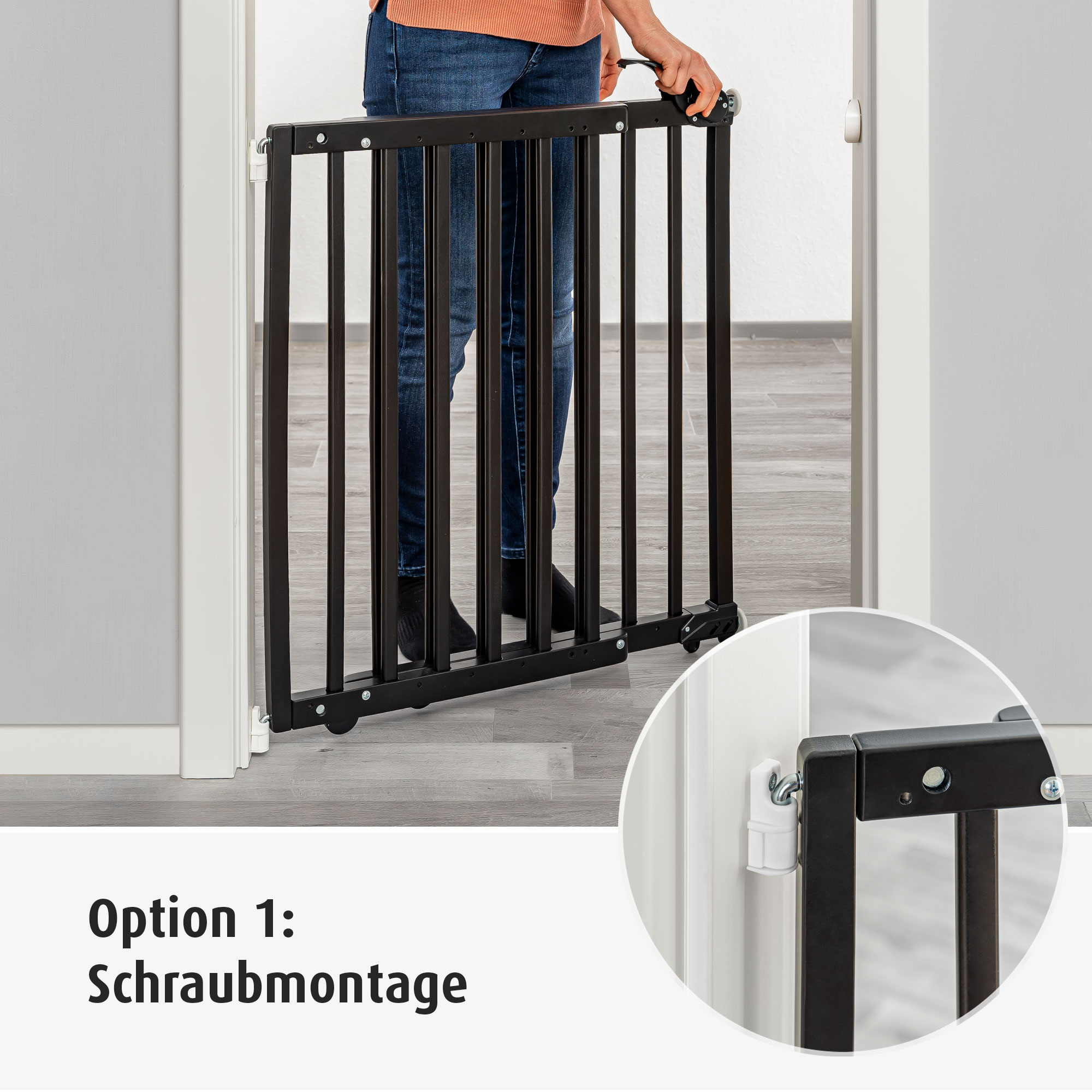 Tür- & Treppenschutzgitter, reer, Schwarz – Produktansicht