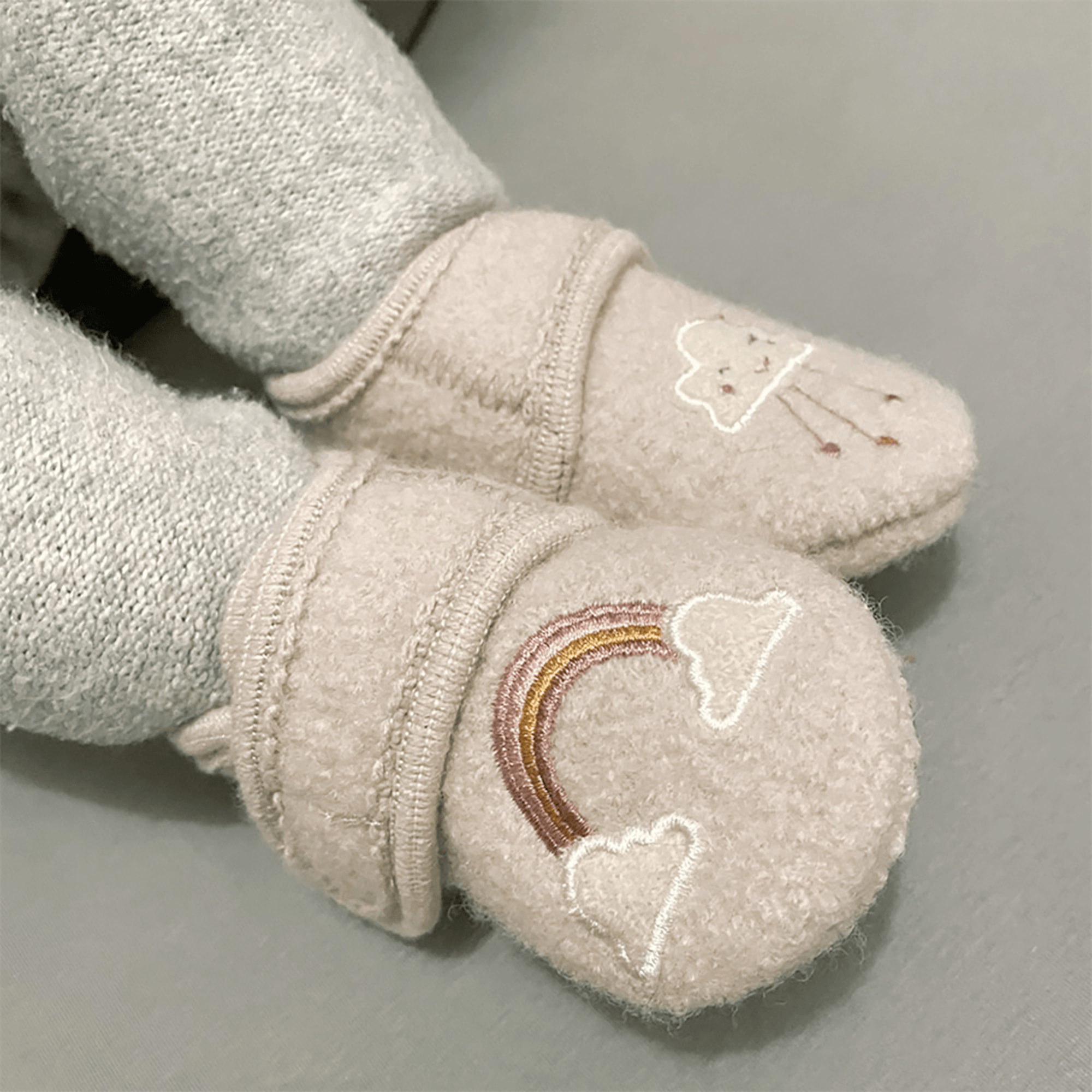 Krabbelschuhe, MaxiMo, Beige – Besonderheit: Anti-Rutsch-Sohle