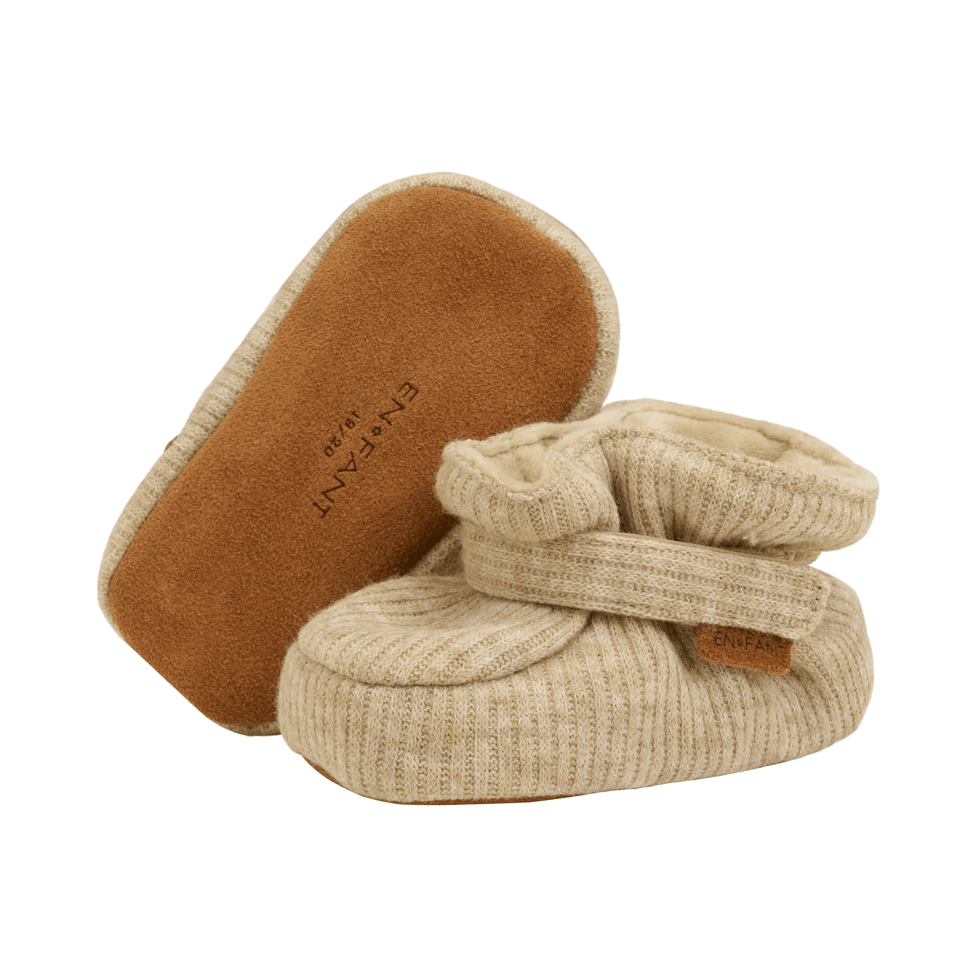 Hausschuhe, EN FANT, Beige – Besonderheit: mit Klettverschluss