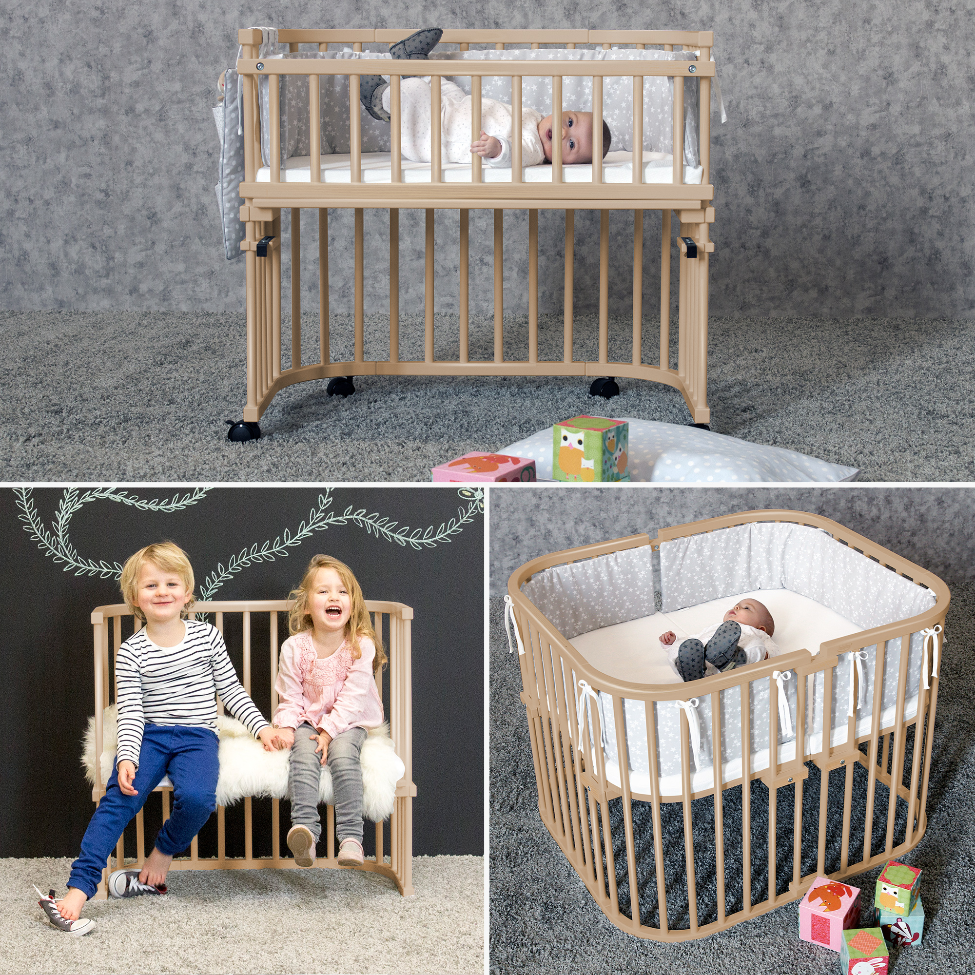 Beistellbetten, babybay, Beige – Produktansicht