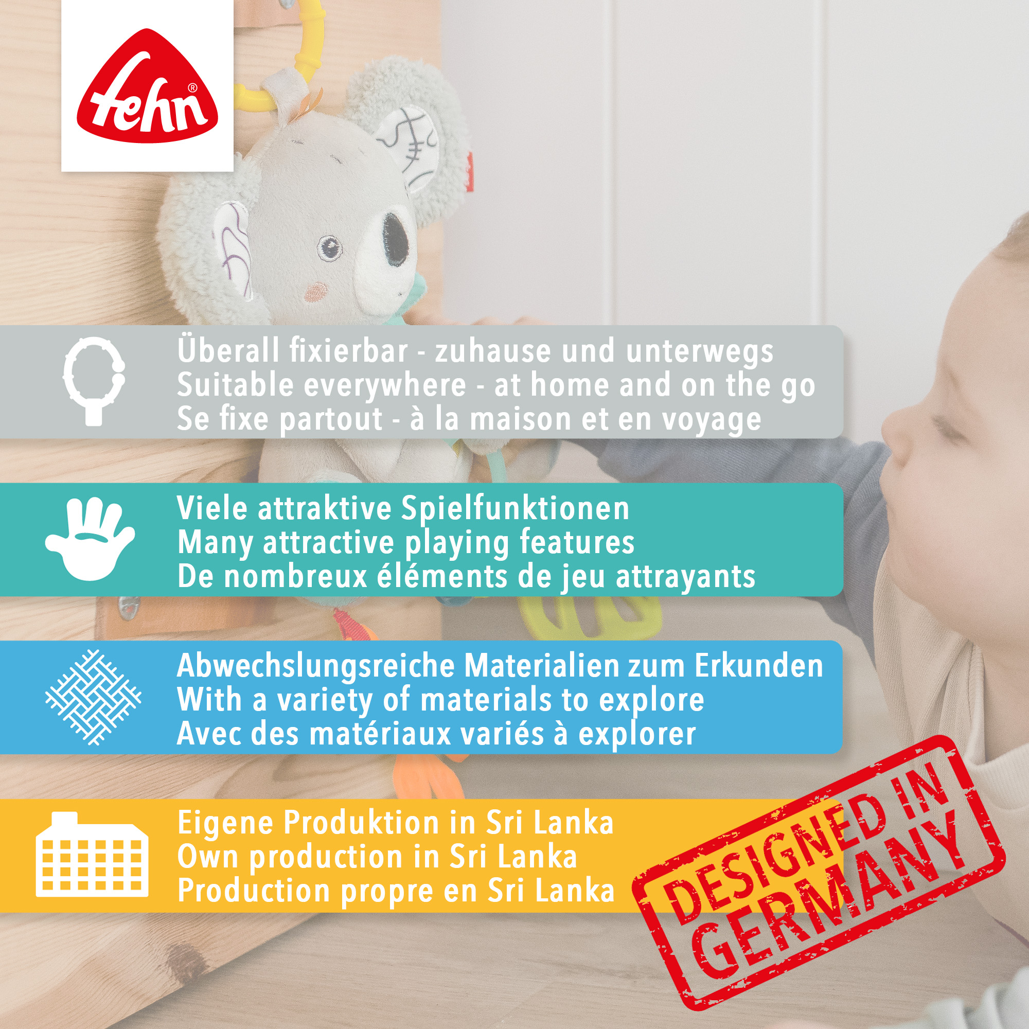Kinderwagen Spielzeug, fehn, Braun – Produktansicht