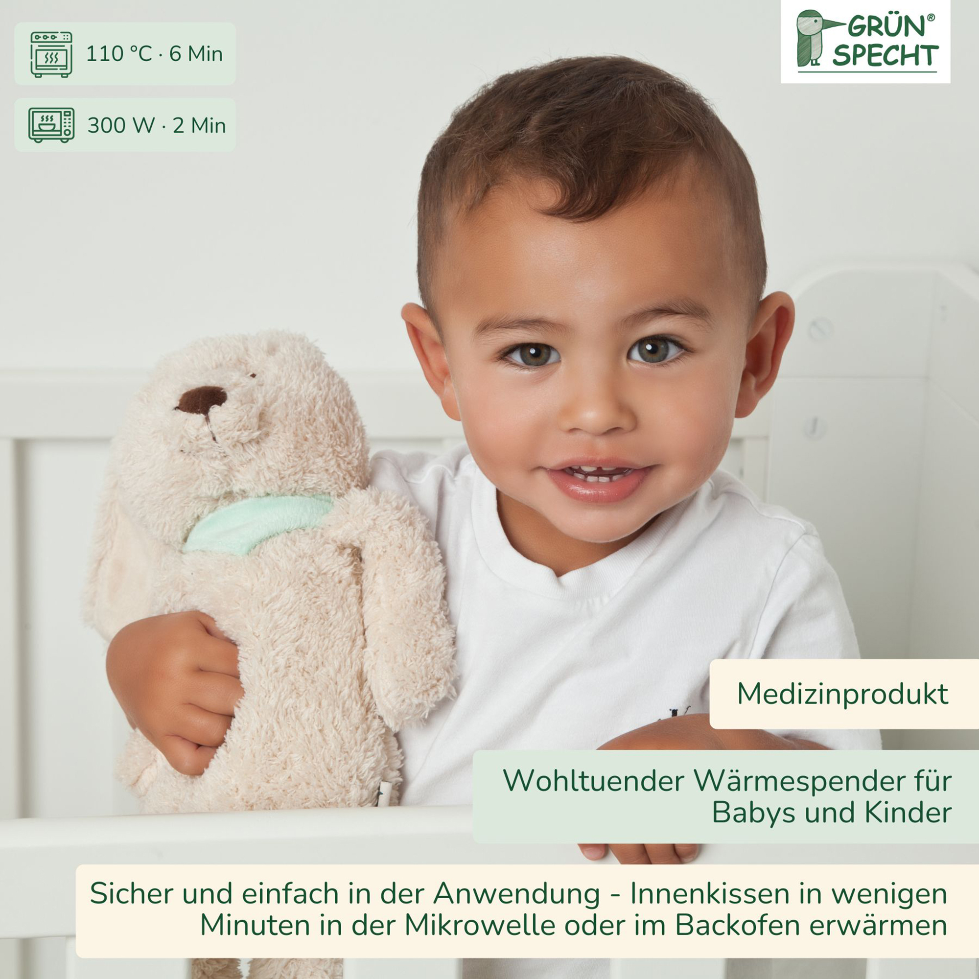 Wärmekissen & -flaschen, GRÜNSPECHT, Beige – Produktansicht