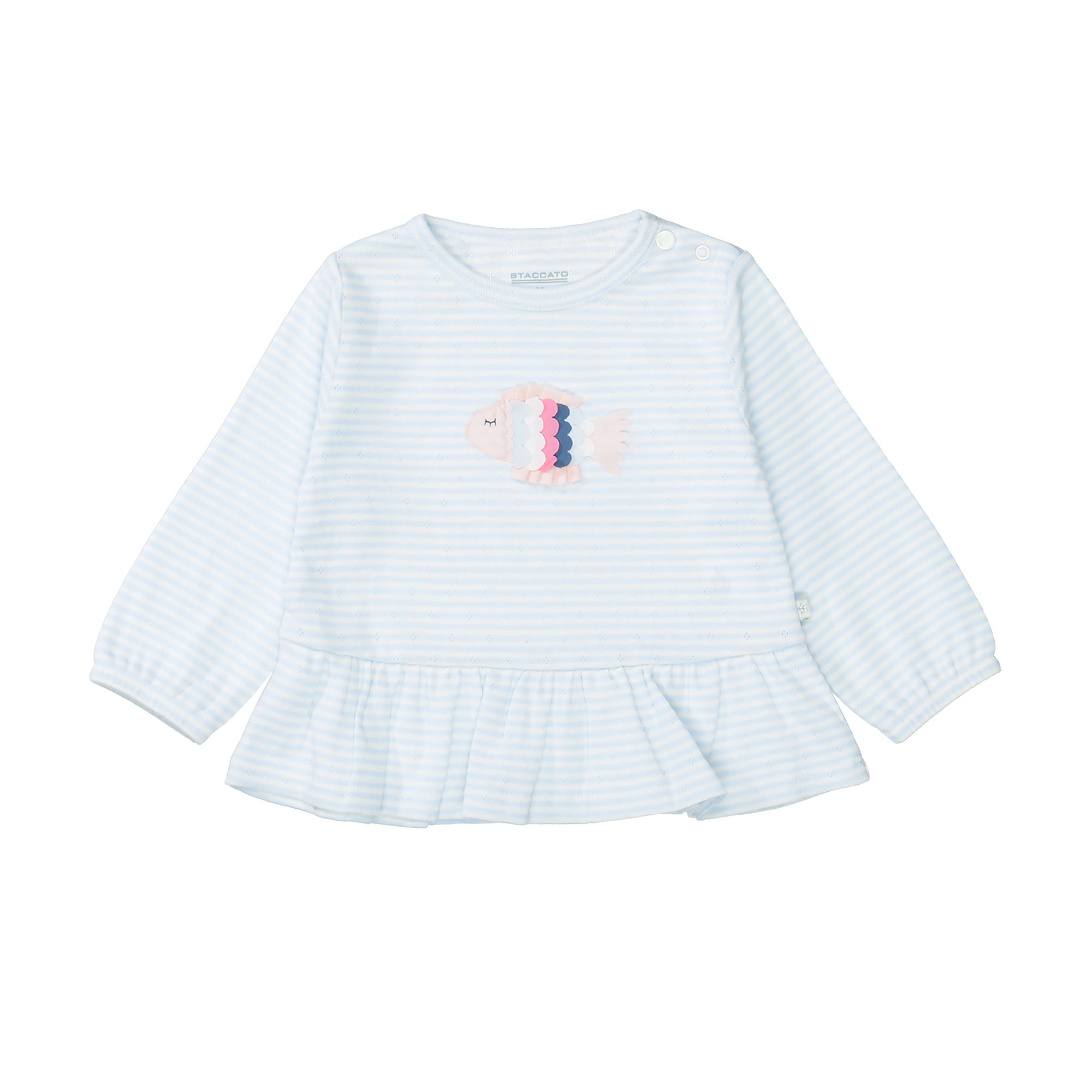 Langarmshirts, STACCATO, Blau – Besonderheit: aus 100% Baumwolle